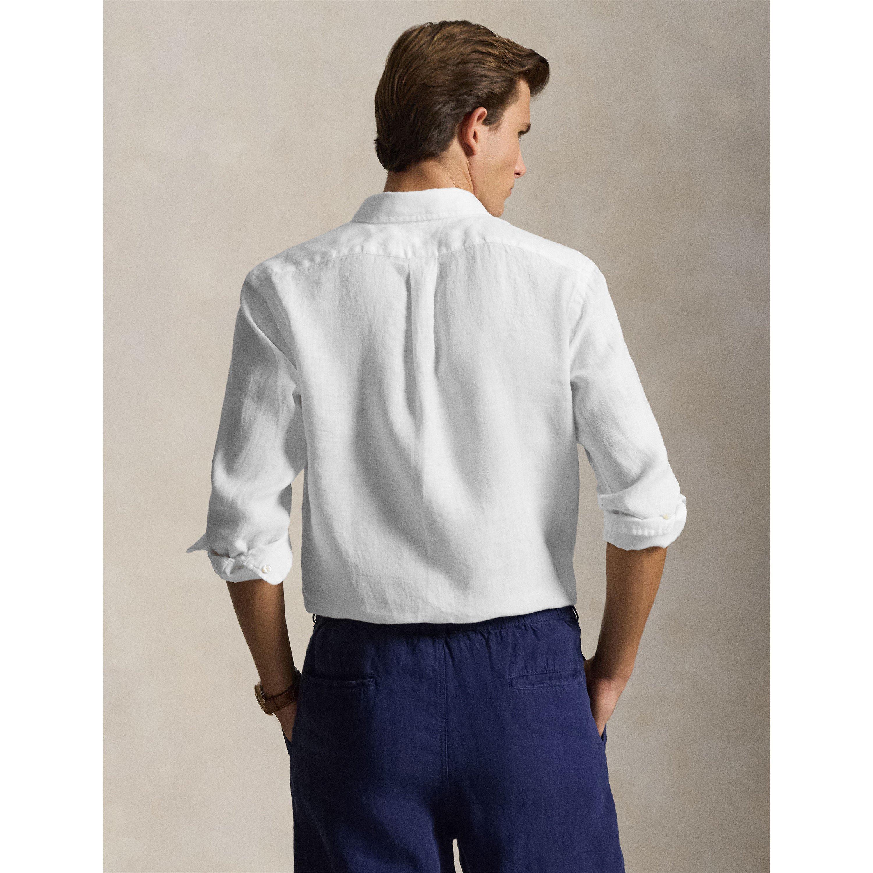 White - Polo Ralph Lauren - Linen Long Sleeve Shirt - 3