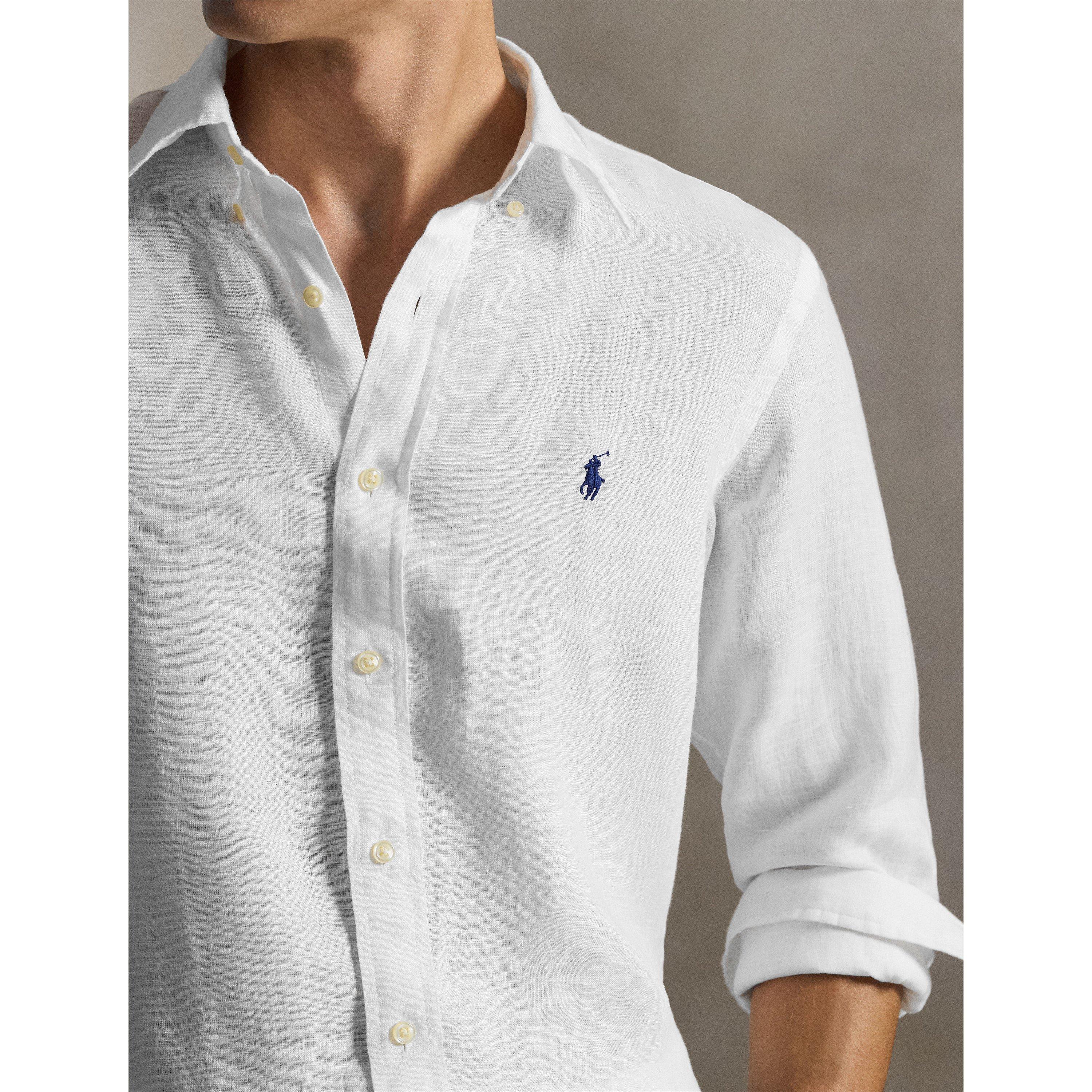 White - Polo Ralph Lauren - Linen Long Sleeve Shirt - 4