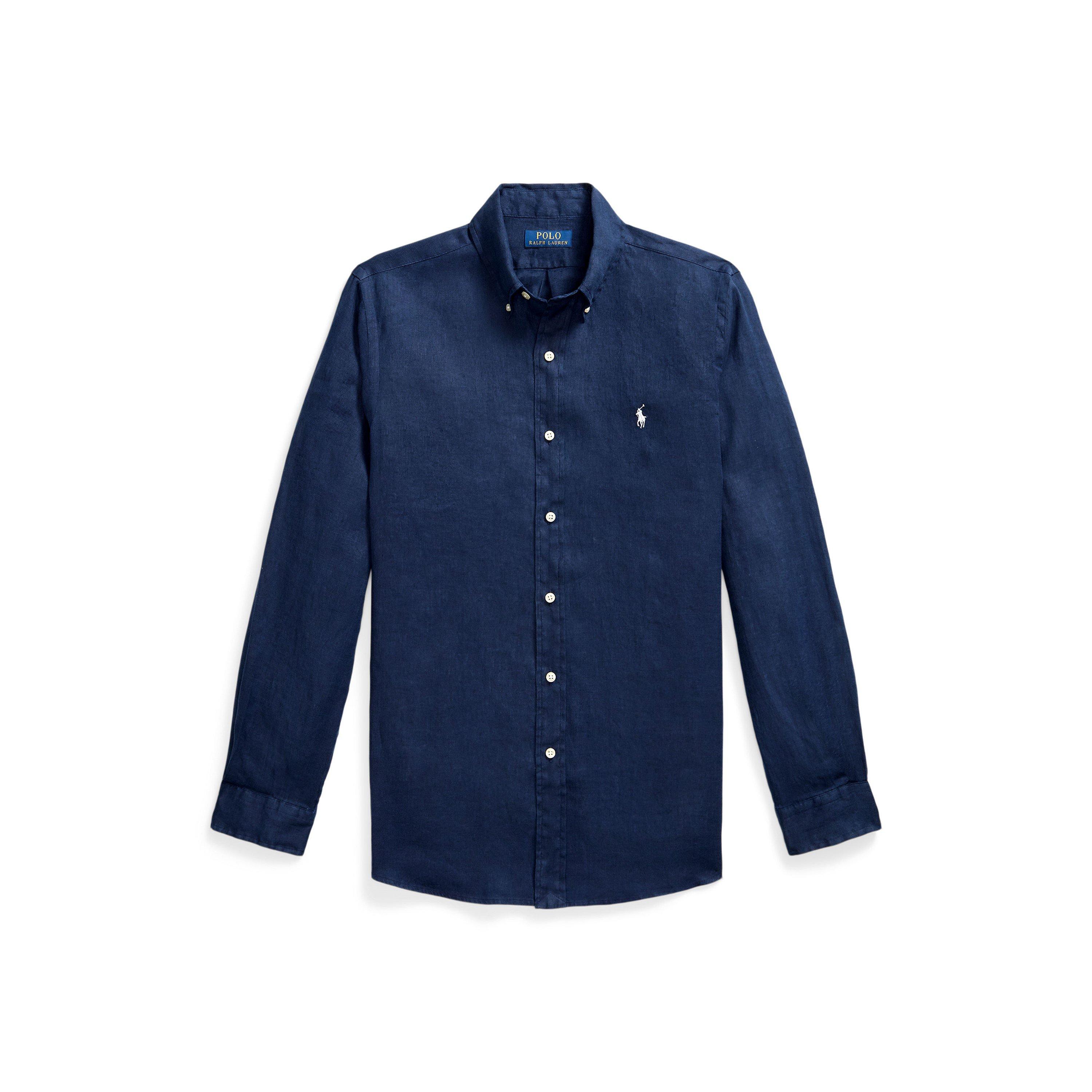 Polo Ralph Lauren Linen Long Sleeve Shirt - Newport Navy - Size 2XL