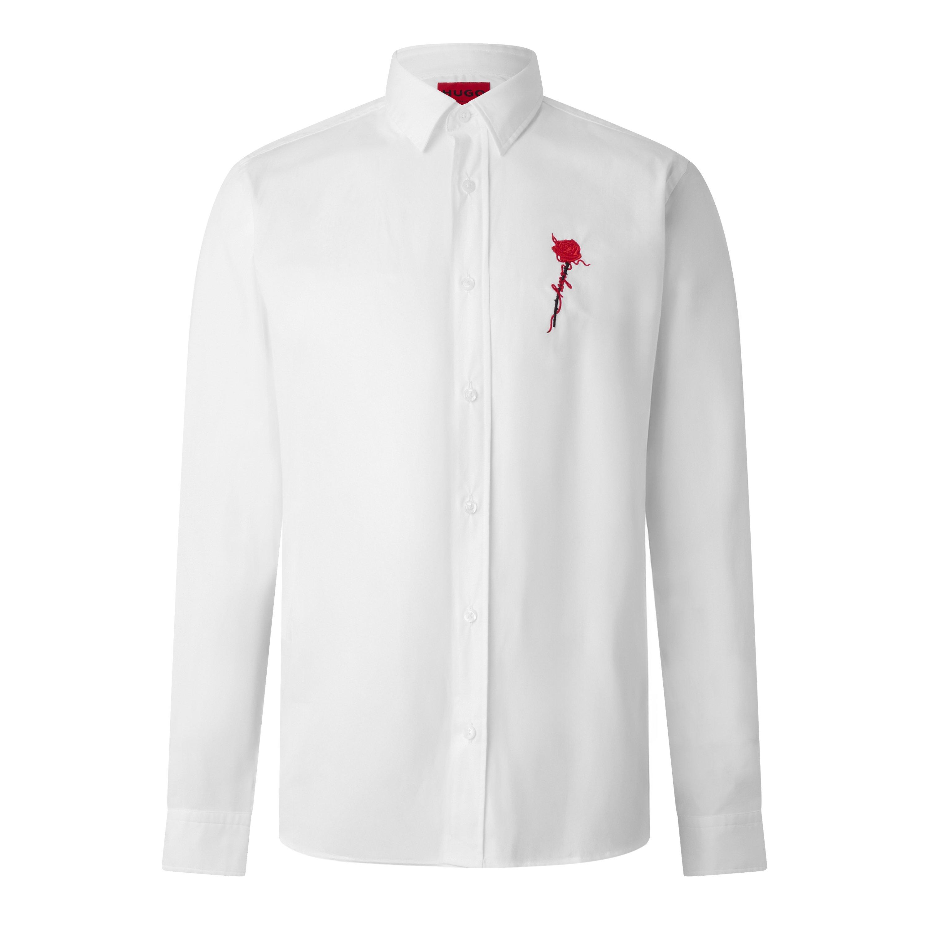 Open White 199 - Hugo - Men's Long Sleeve Plain Shirt - 1