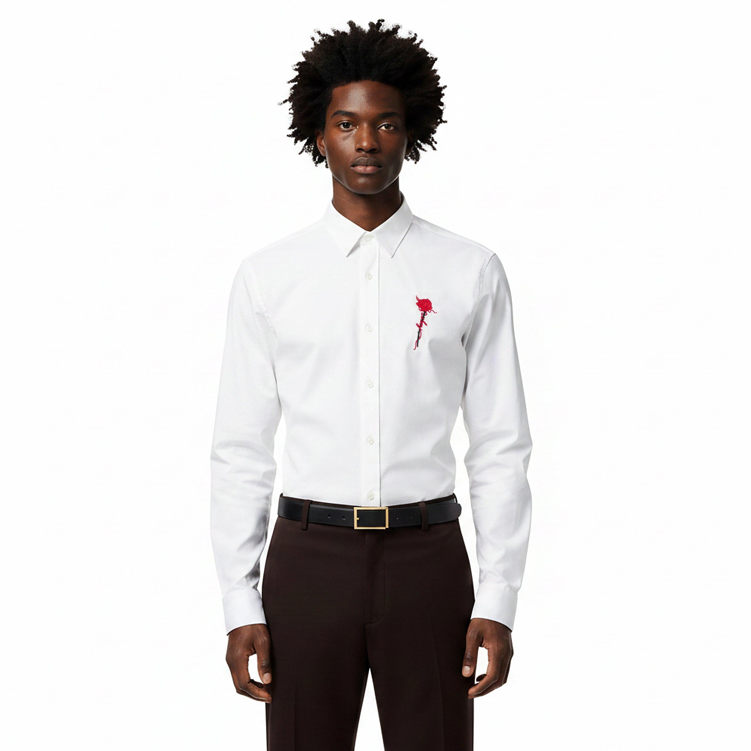 Open White 199 - Hugo - Men's Long Sleeve Plain Shirt - 3