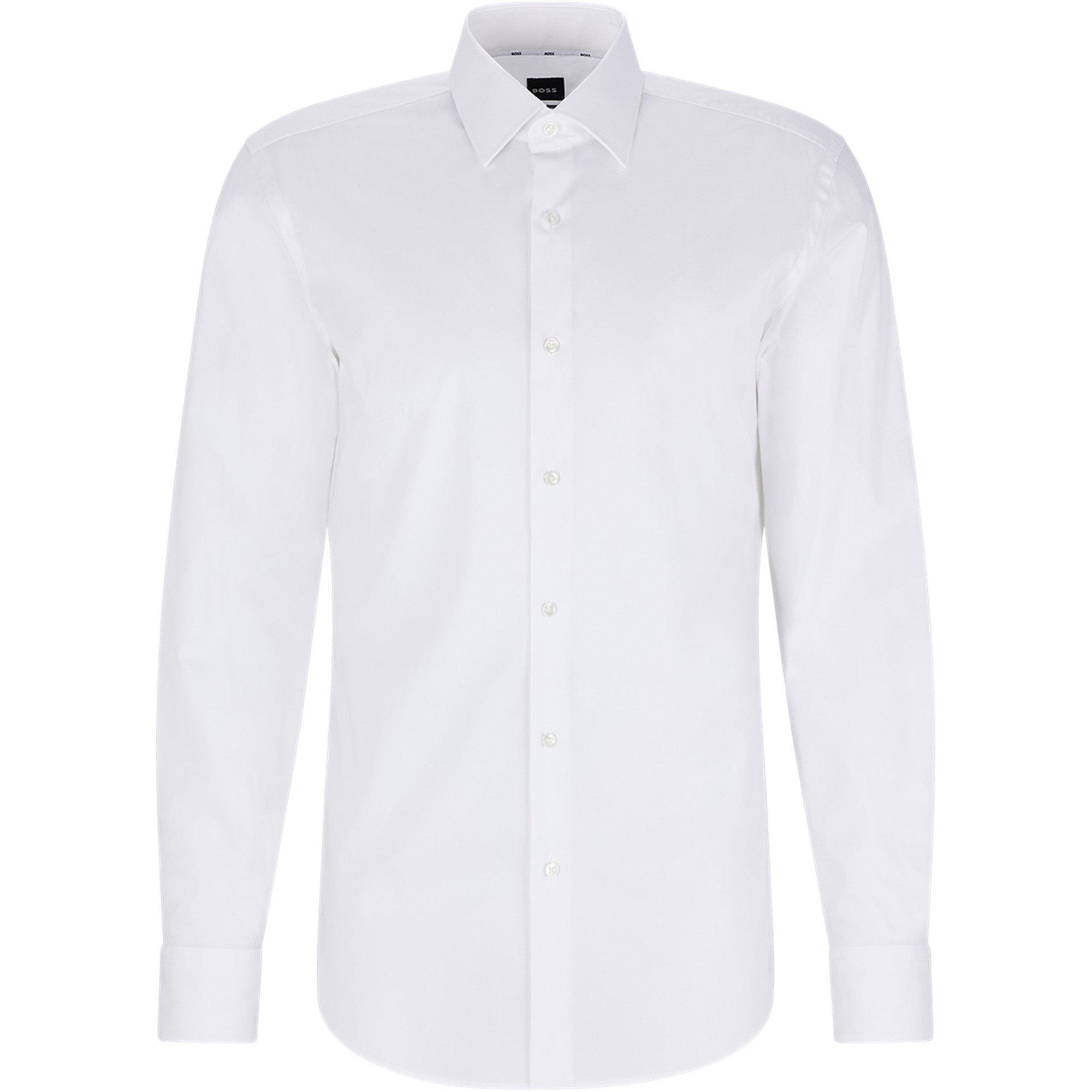 White - Boss - Men's H Hank Kent Long Sleeve Oxford Shirt - 1