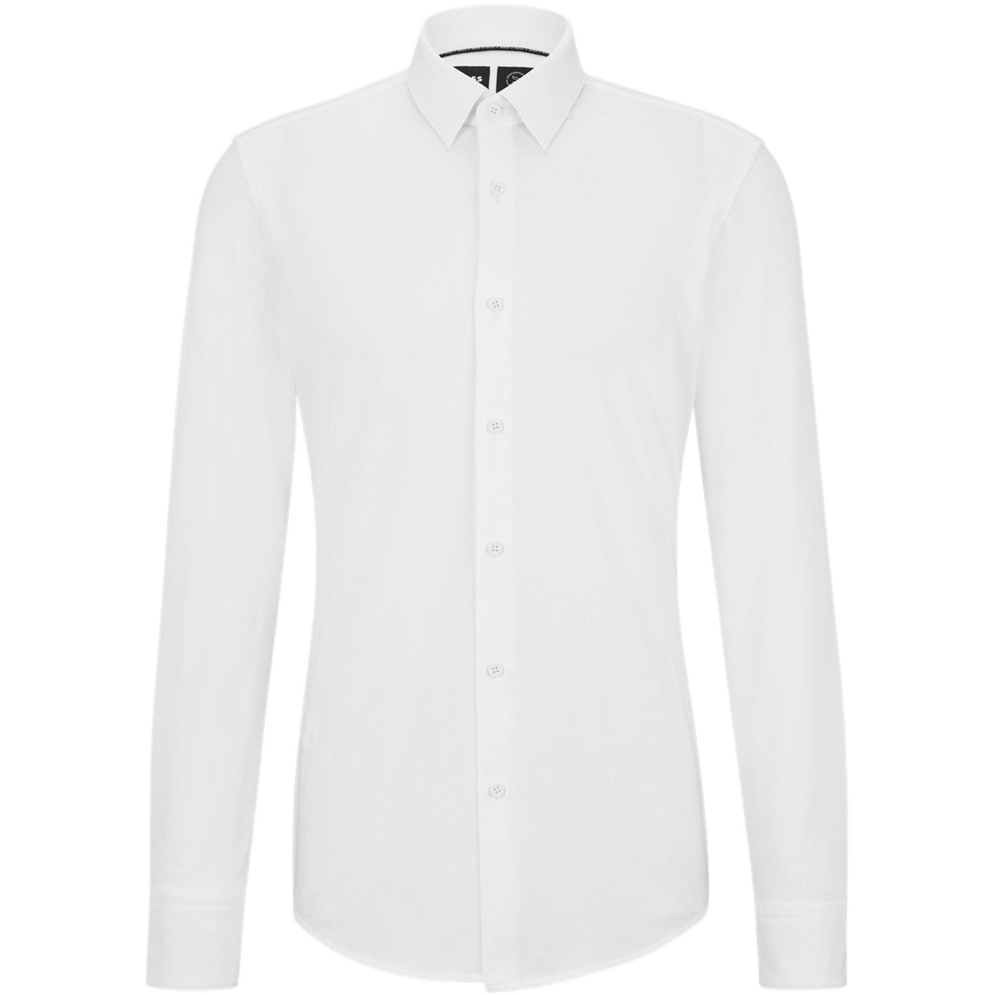 Boss Men's Hank Long Sleeve Oxford Shirt - White - 17.75 inch