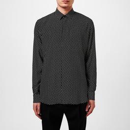 Saint Laurent Long Sleeve Polka Dot Shirt Mens