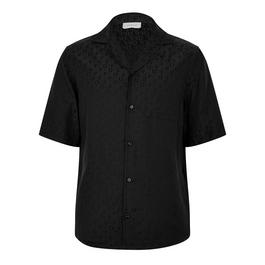 Off White Silk Jacquard Shirt