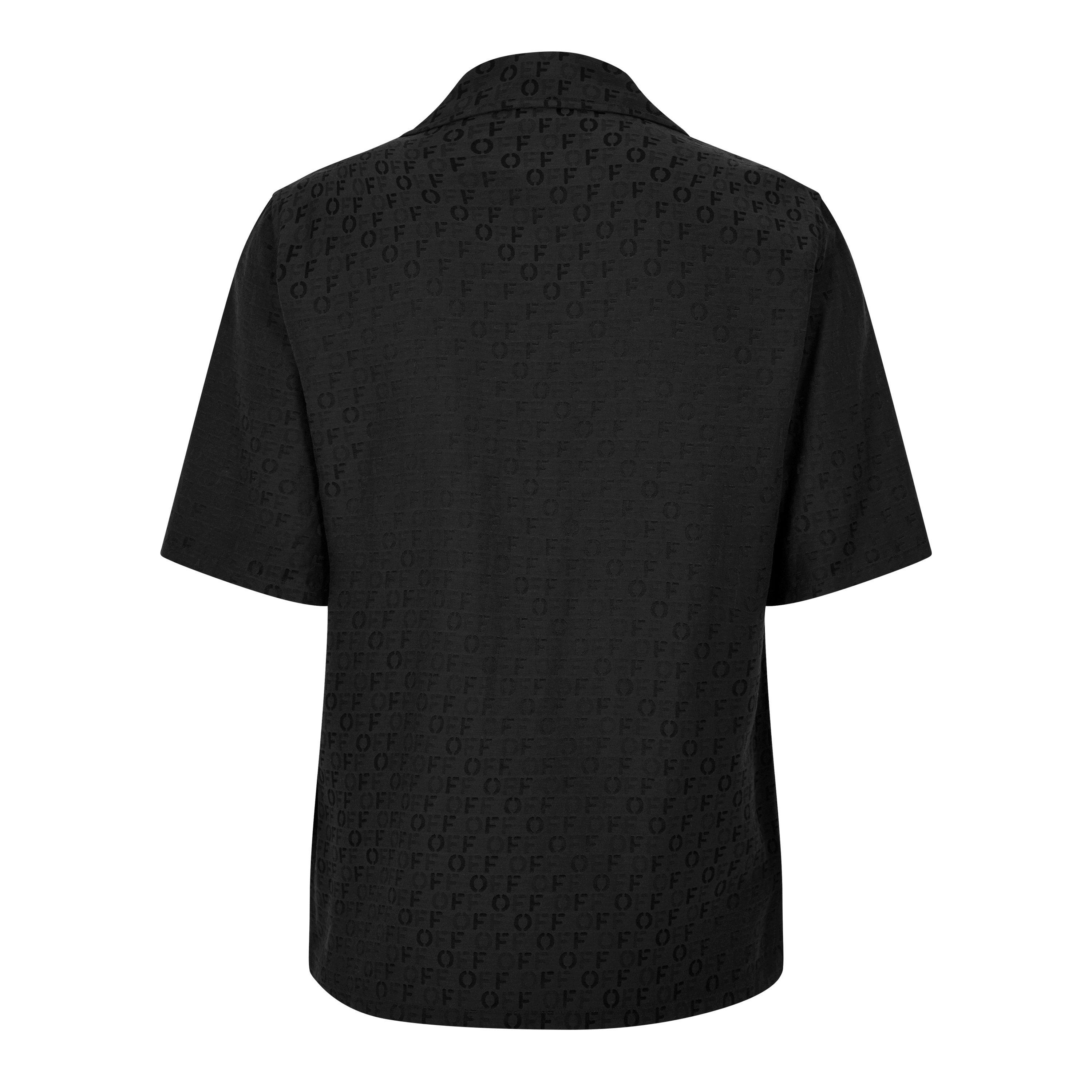 Black - Off White - Men's Jacq Short-Sleeve Silk Shirt - 2