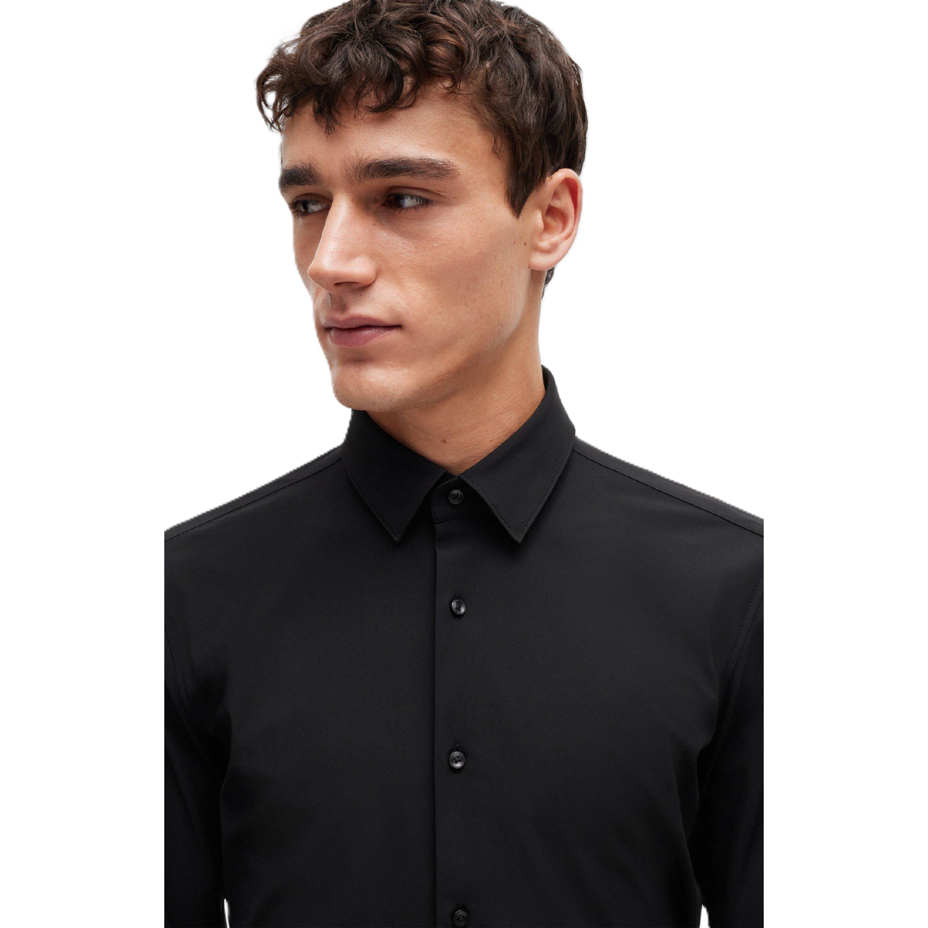 Black - Boss - Men's Hank Kent Long Sleeve Oxford Shirt - 4