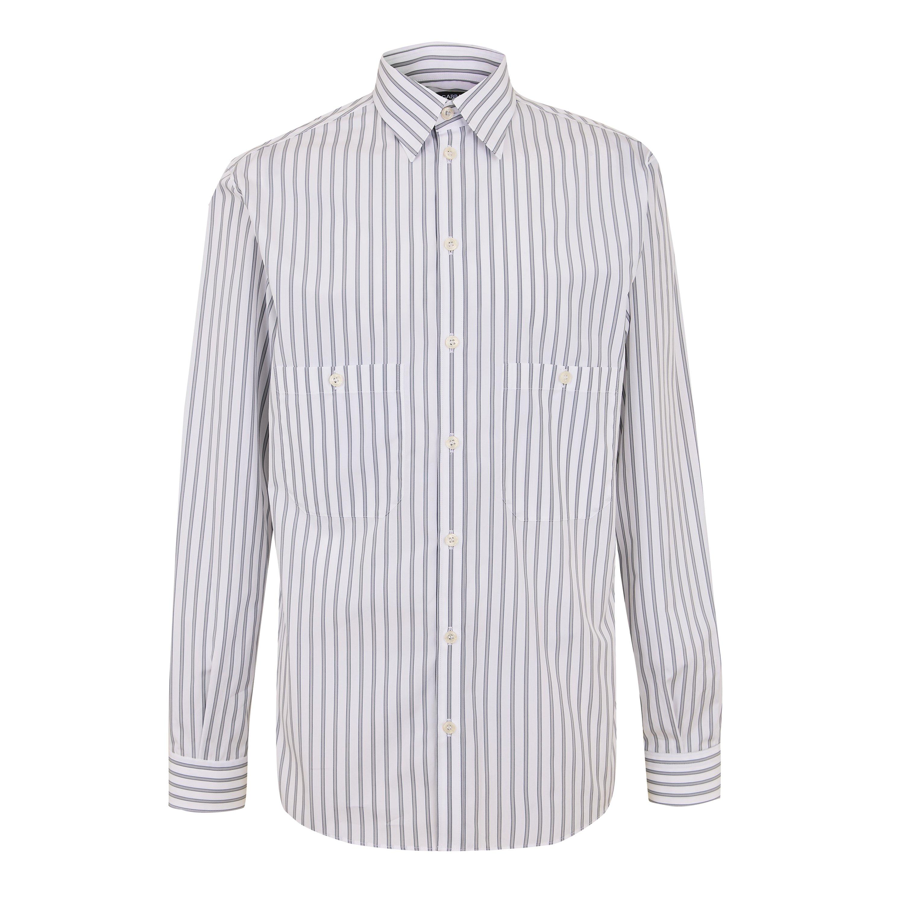 White - Dolce and Gabbana - DG Shr Strpe LSShirt Sn61 - 1