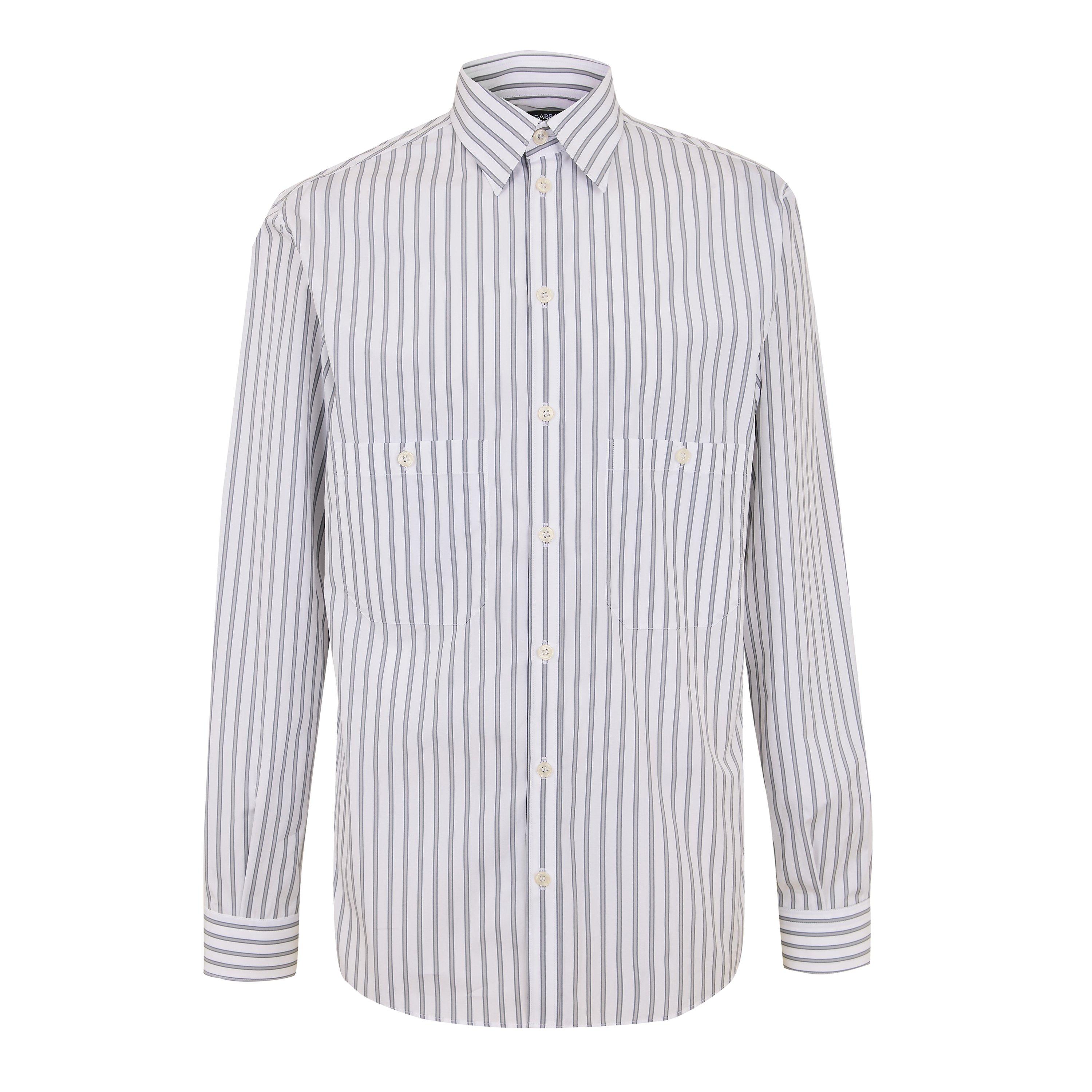 Dolce and Gabbana DG Shr Strpe LSShirt Sn61 - White - S