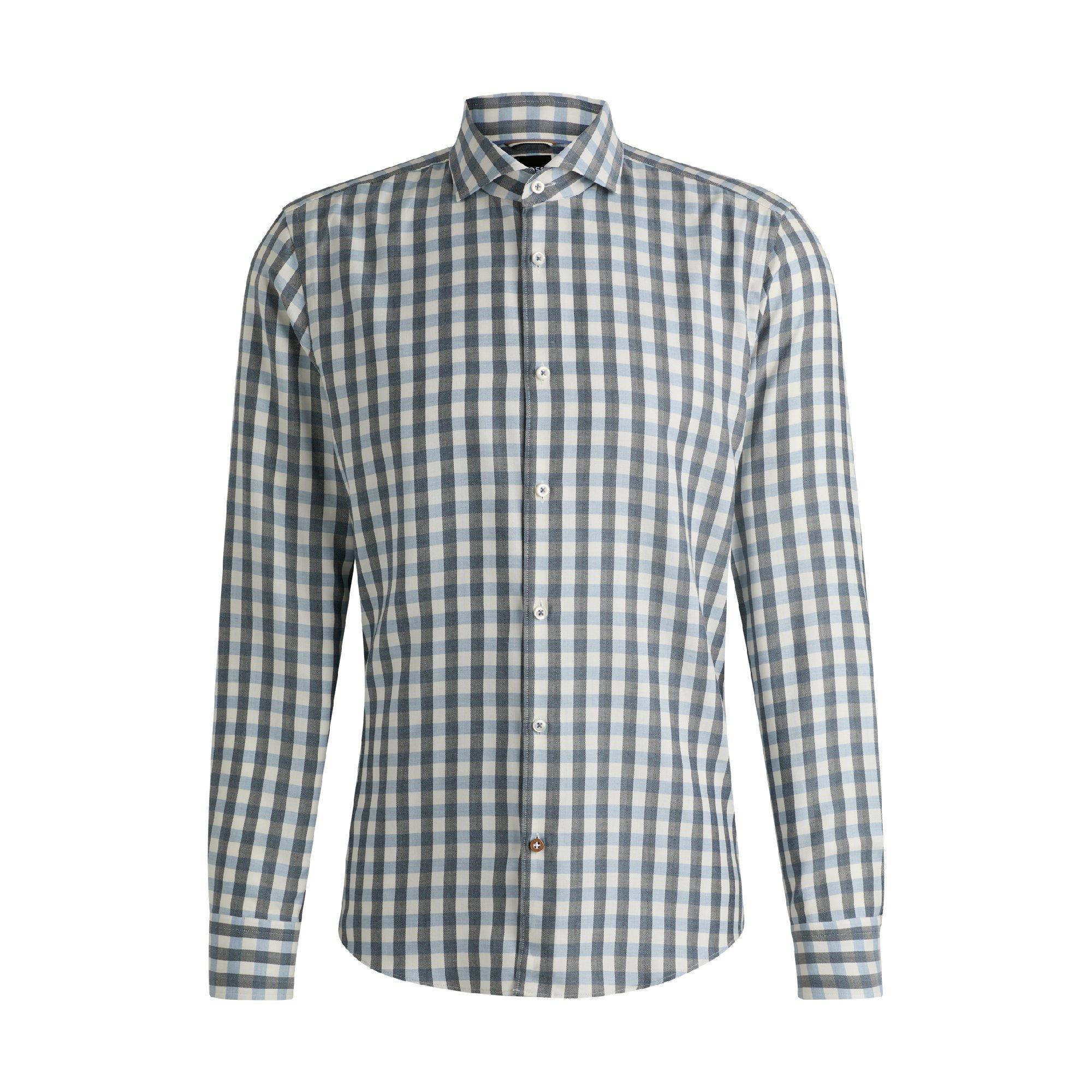 Boss Men's Long Sleeve Oxford Shirt - Blue - 15.7 inch