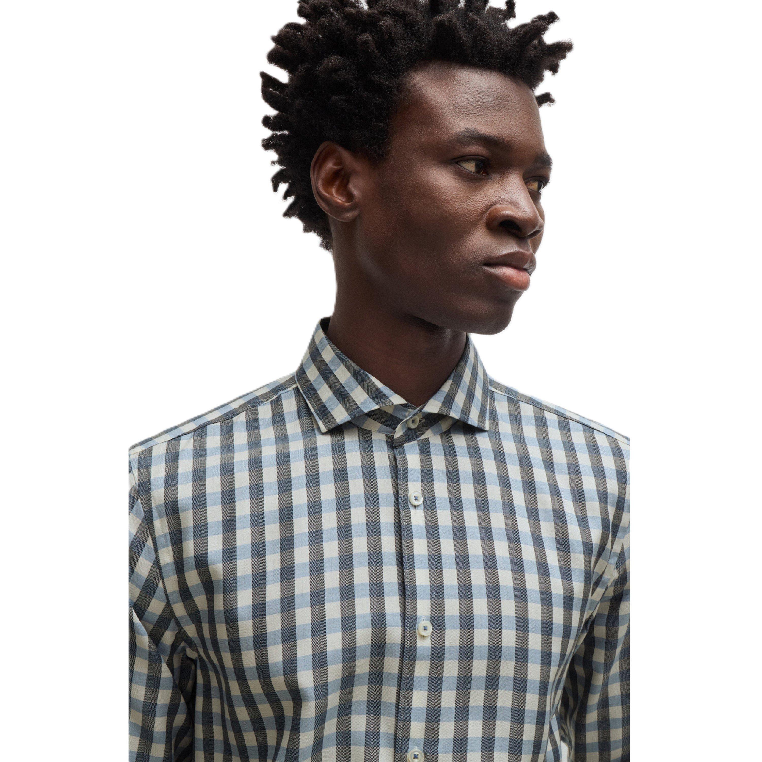 Blue - Boss - Men's Long Sleeve Oxford Shirt - 4