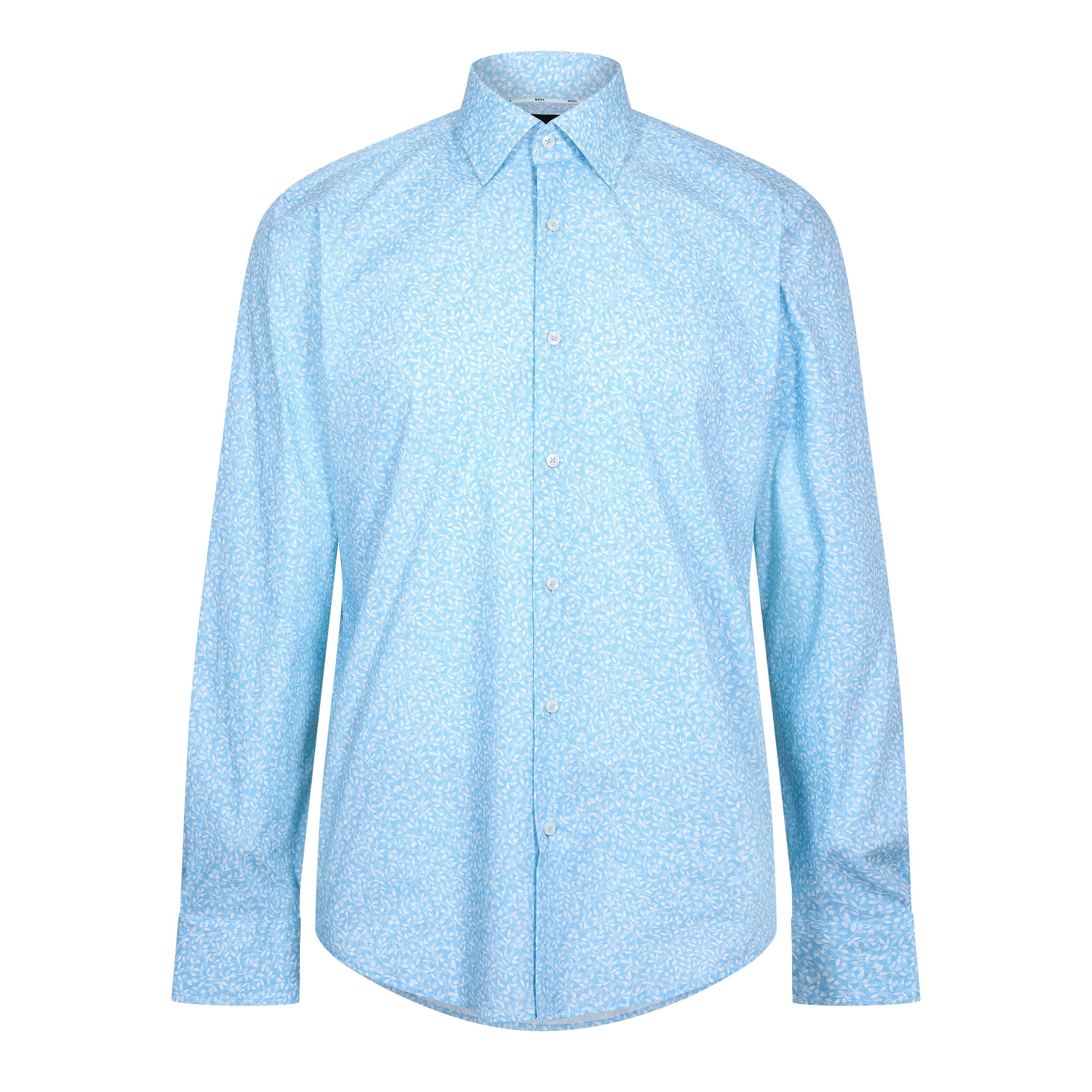Boss Men's H Joe Kent Long Sleeve Oxford Shirt - Blue - 15.7 inch