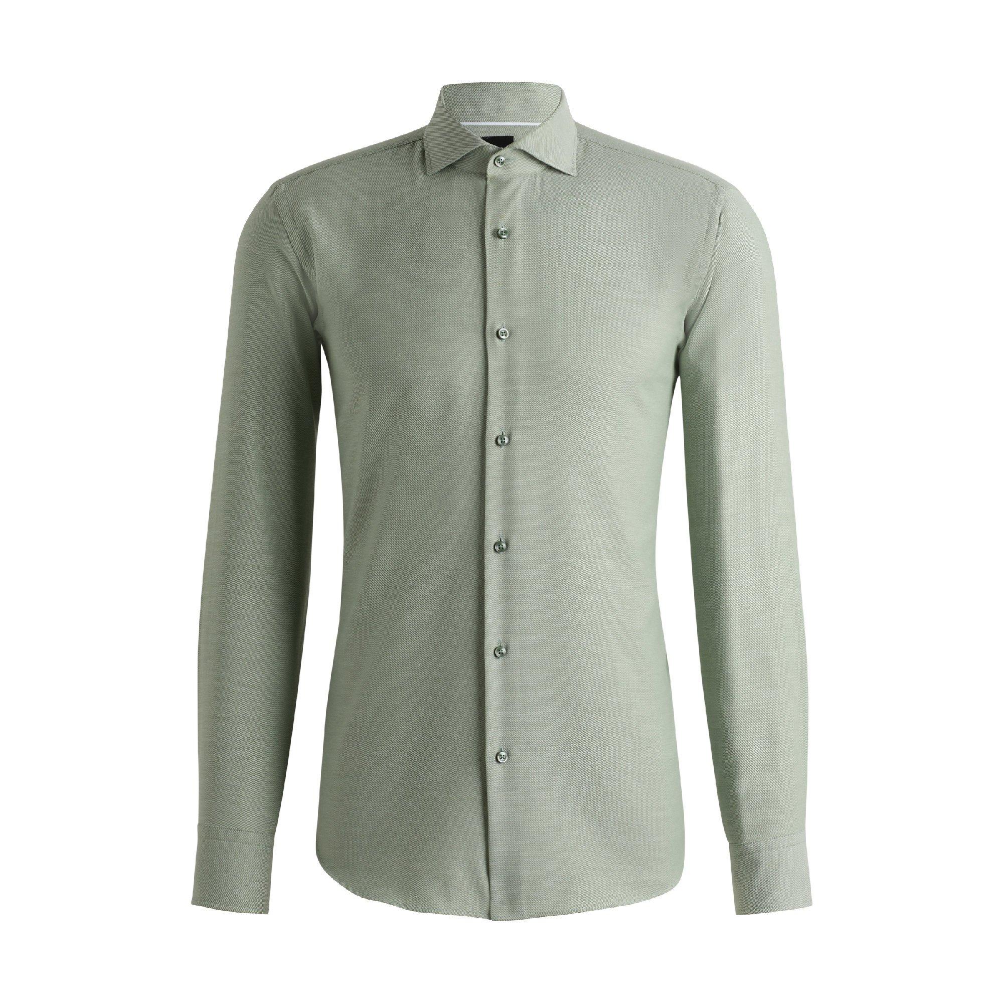 Boss Men's H Joe Spread Long Sleeve Oxford Shirt - Green - 17.75 inch
