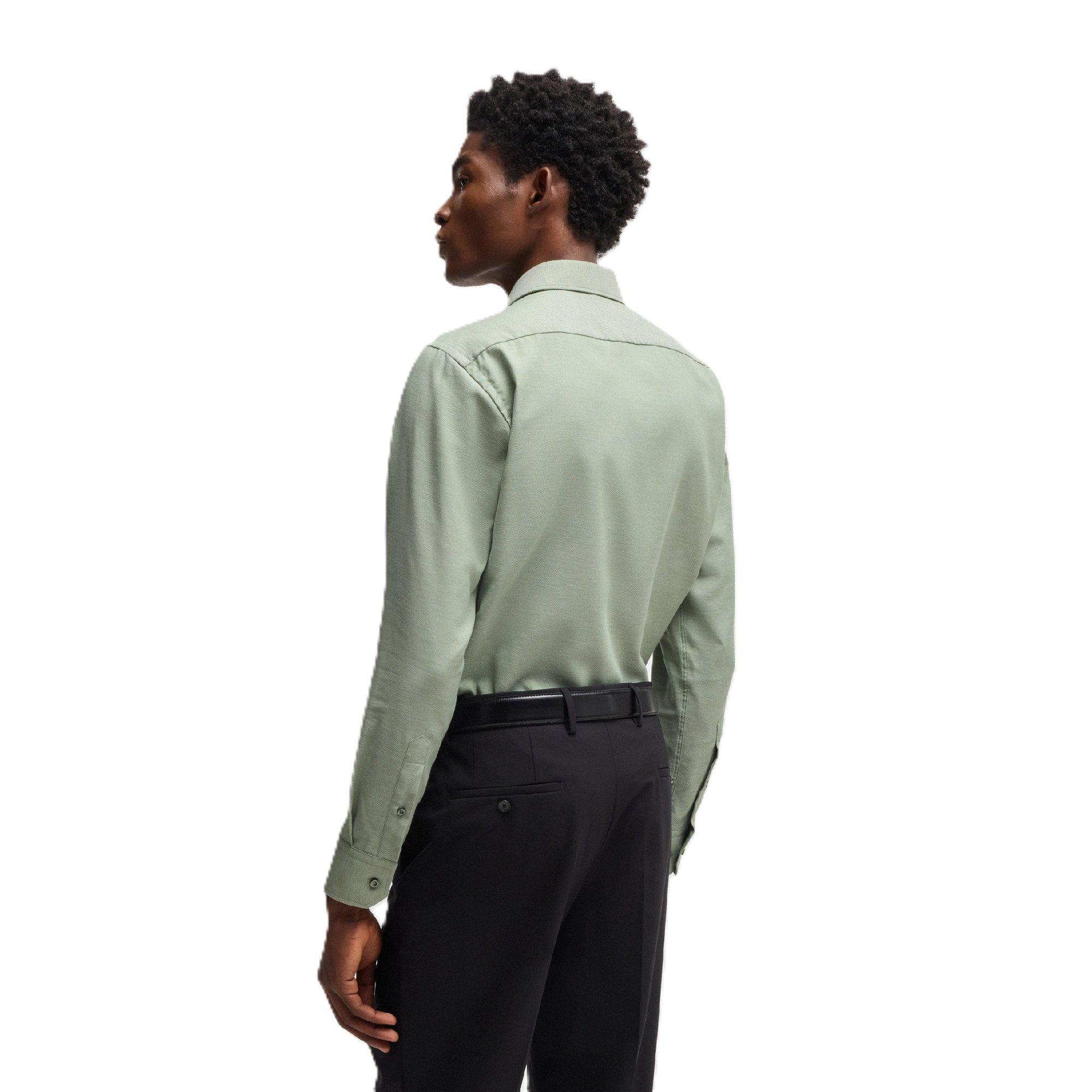 Green - Boss - Men's H Joe Spread Long Sleeve Oxford Shirt - 3