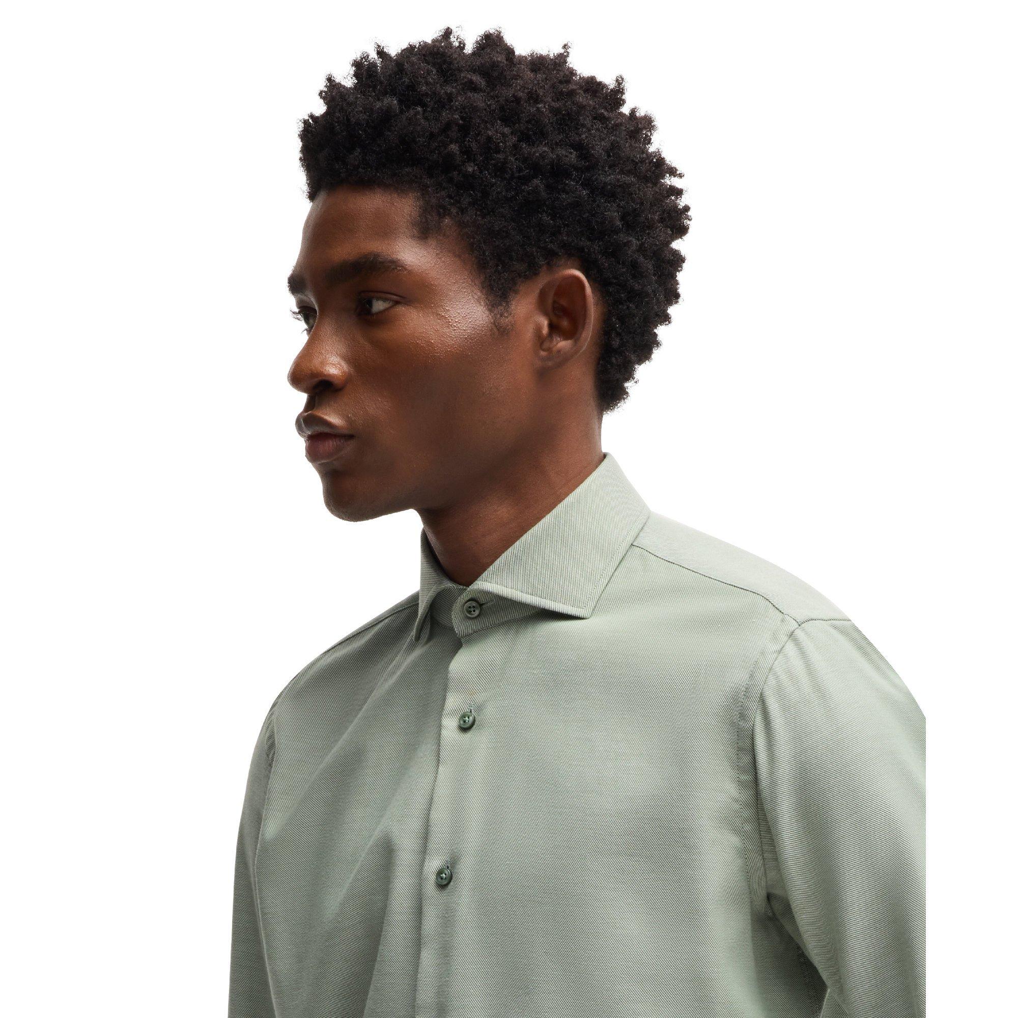 Green - Boss - Men's H Joe Spread Long Sleeve Oxford Shirt - 4