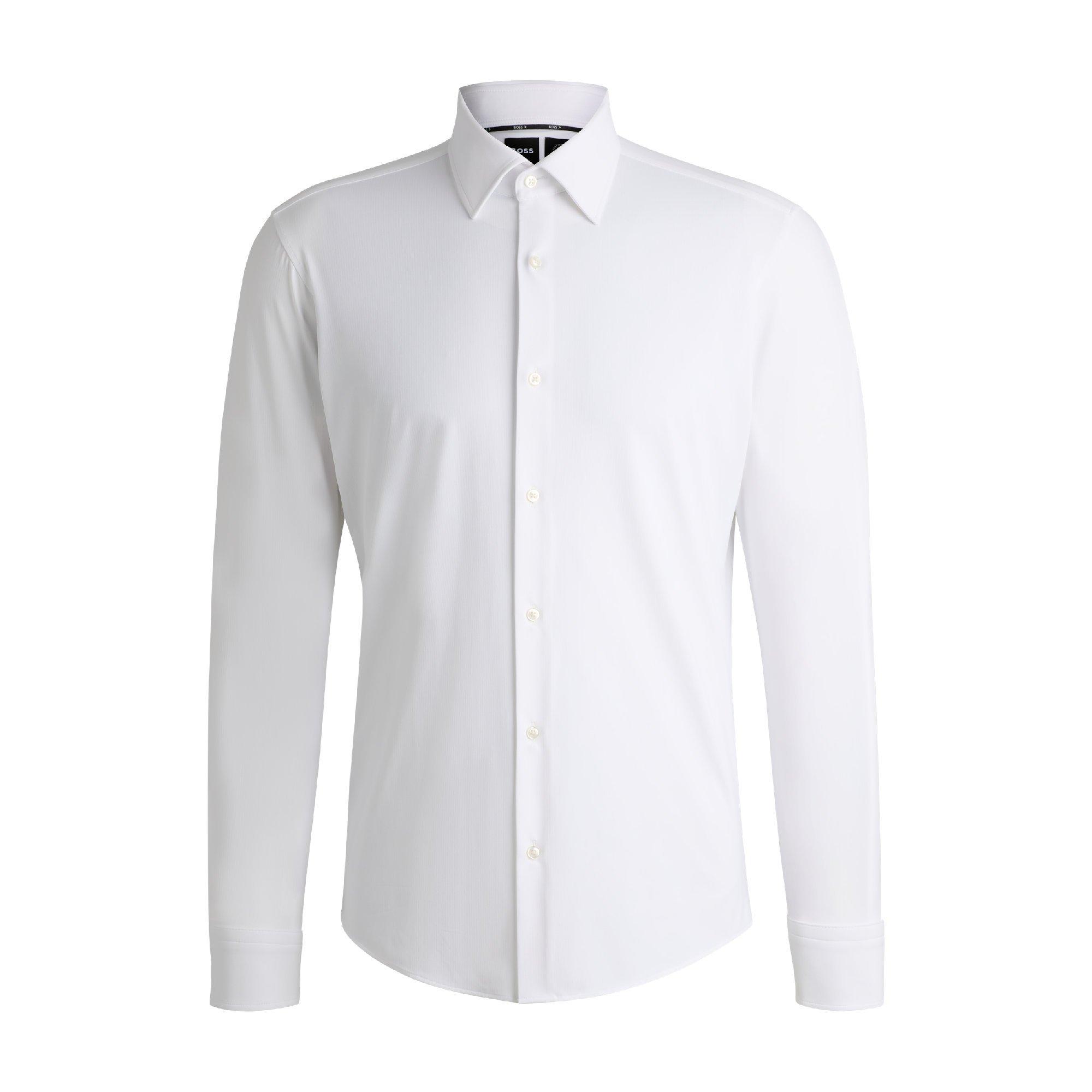 White - Boss - Men's P Joe Kent Long Sleeve Oxford Shirt - 1