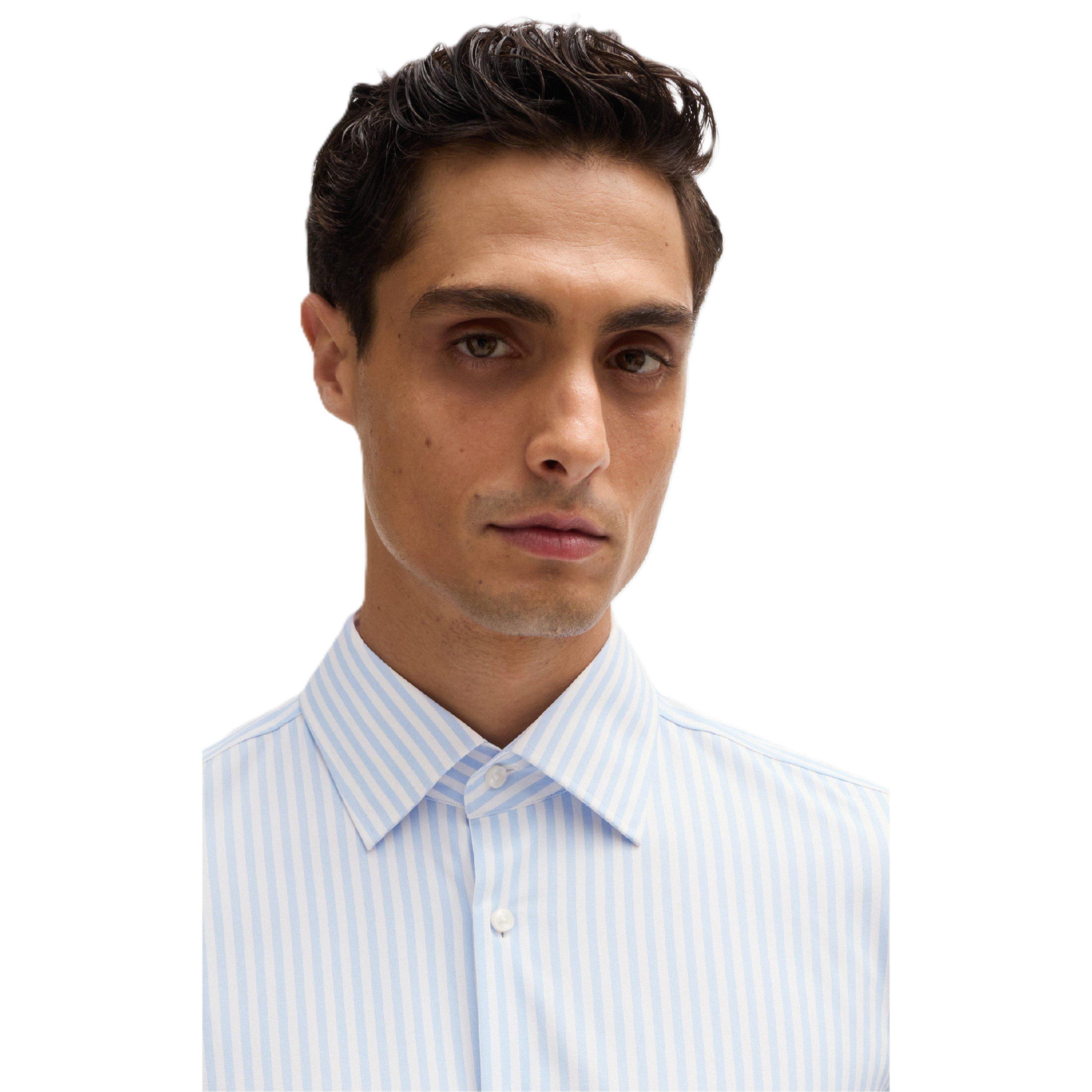 Blue - Boss - Men's P Hank Kent Long Sleeve Oxford Shirt - 4