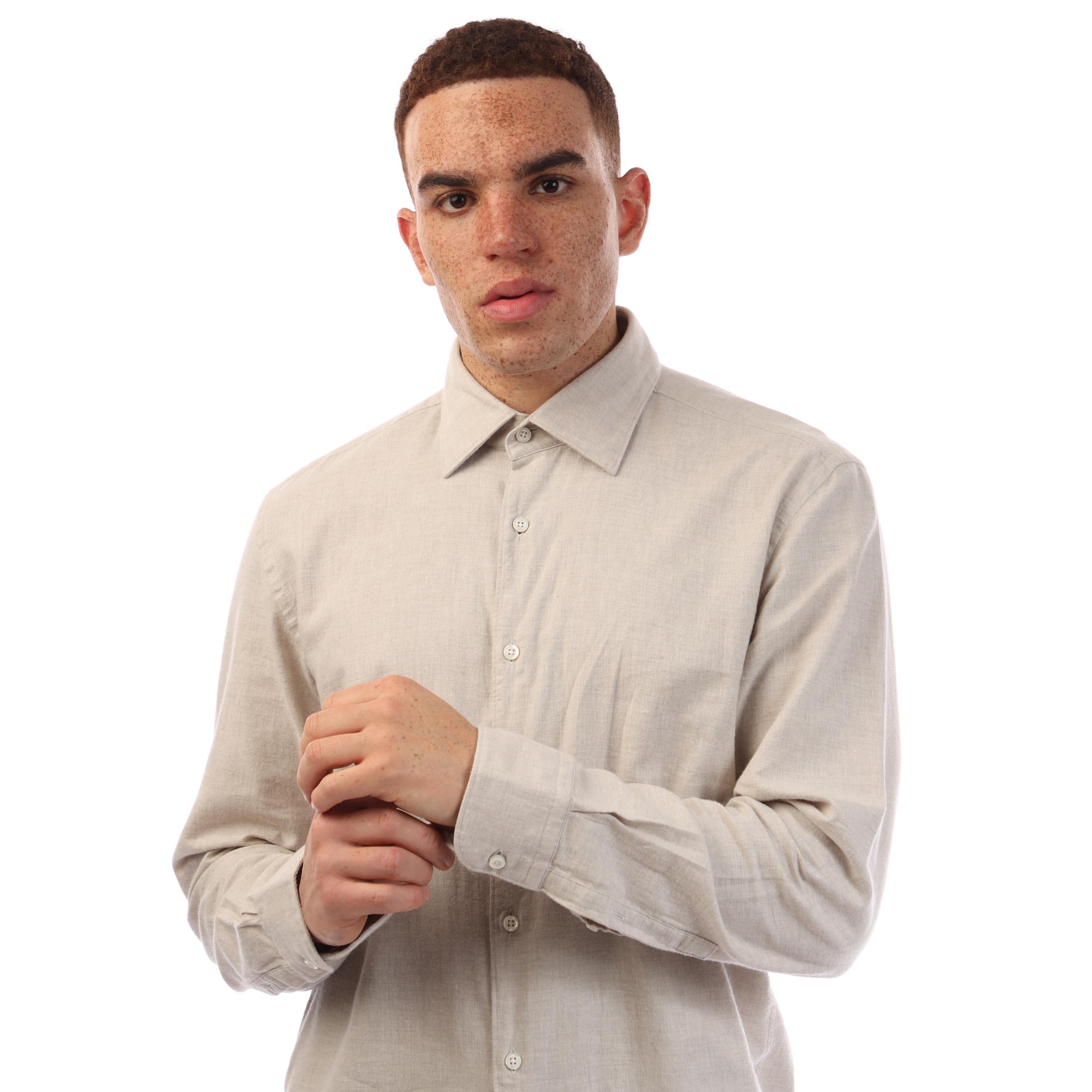 Beige - Boss - C-Hal-Kent-C1-223 10264839 01 Oxford Shirt Mens - 2