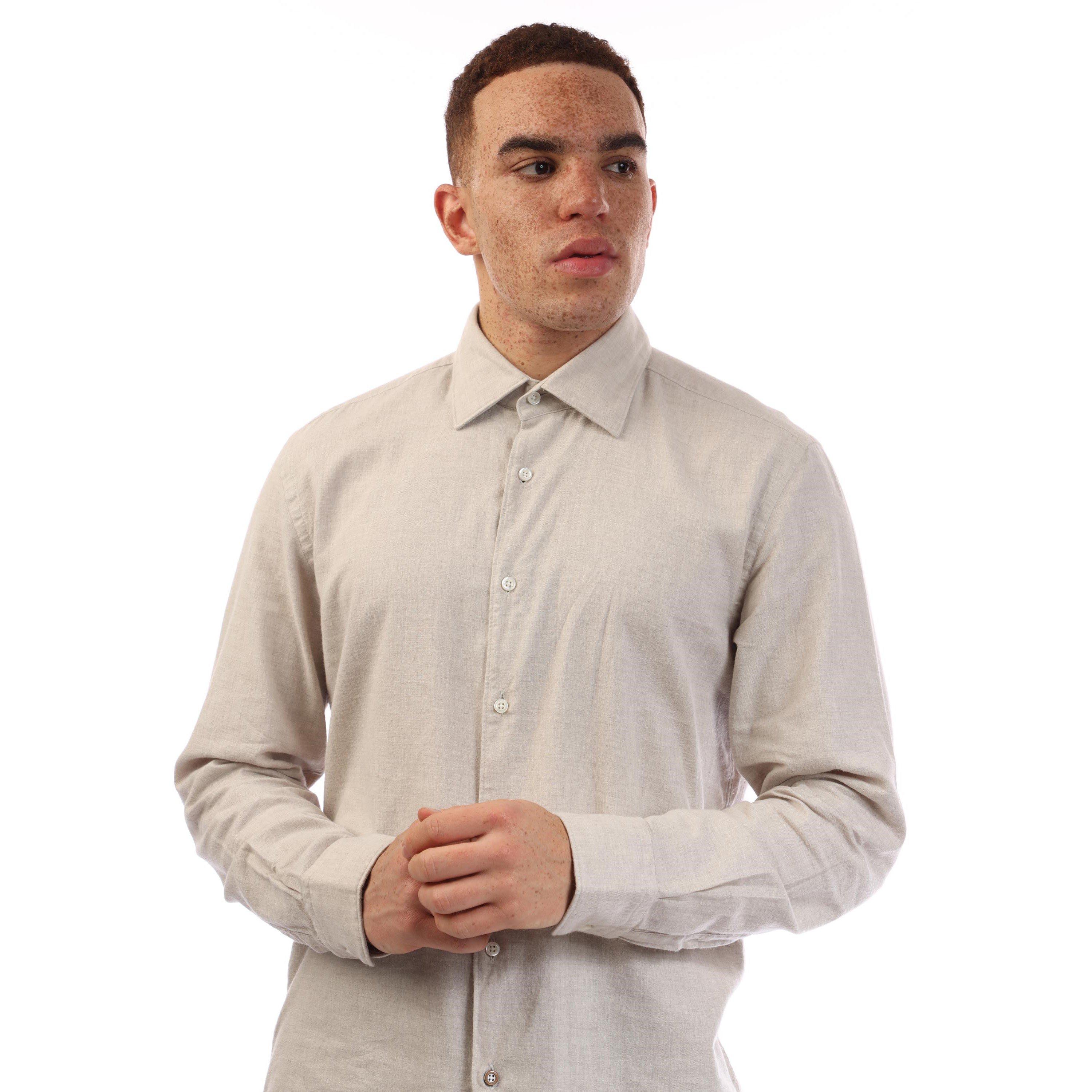 Beige - Boss - C-Hal-Kent-C1-223 10264839 01 Oxford Shirt Mens - 3