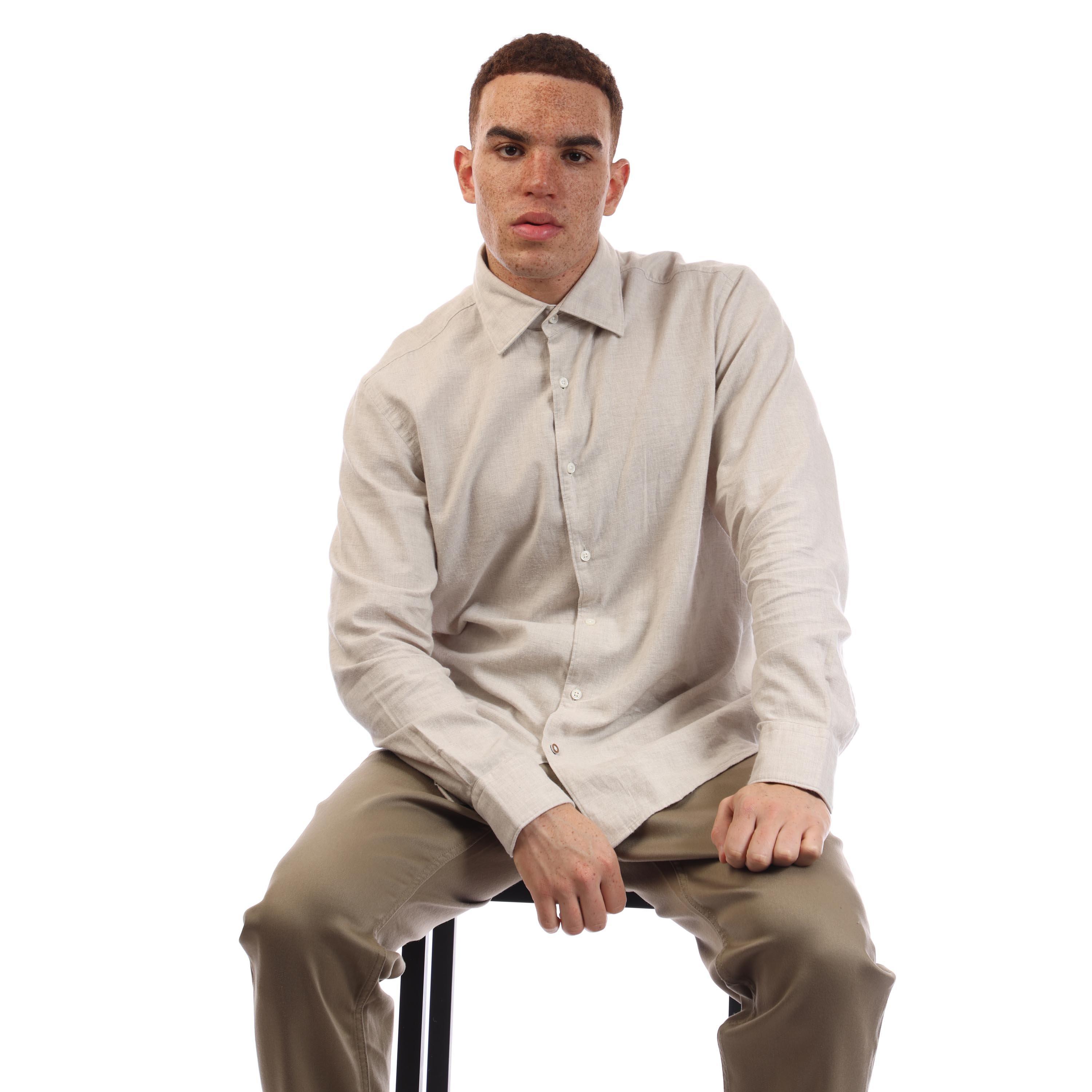 Beige - Boss - C-Hal-Kent-C1-223 10264839 01 Oxford Shirt Mens - 4