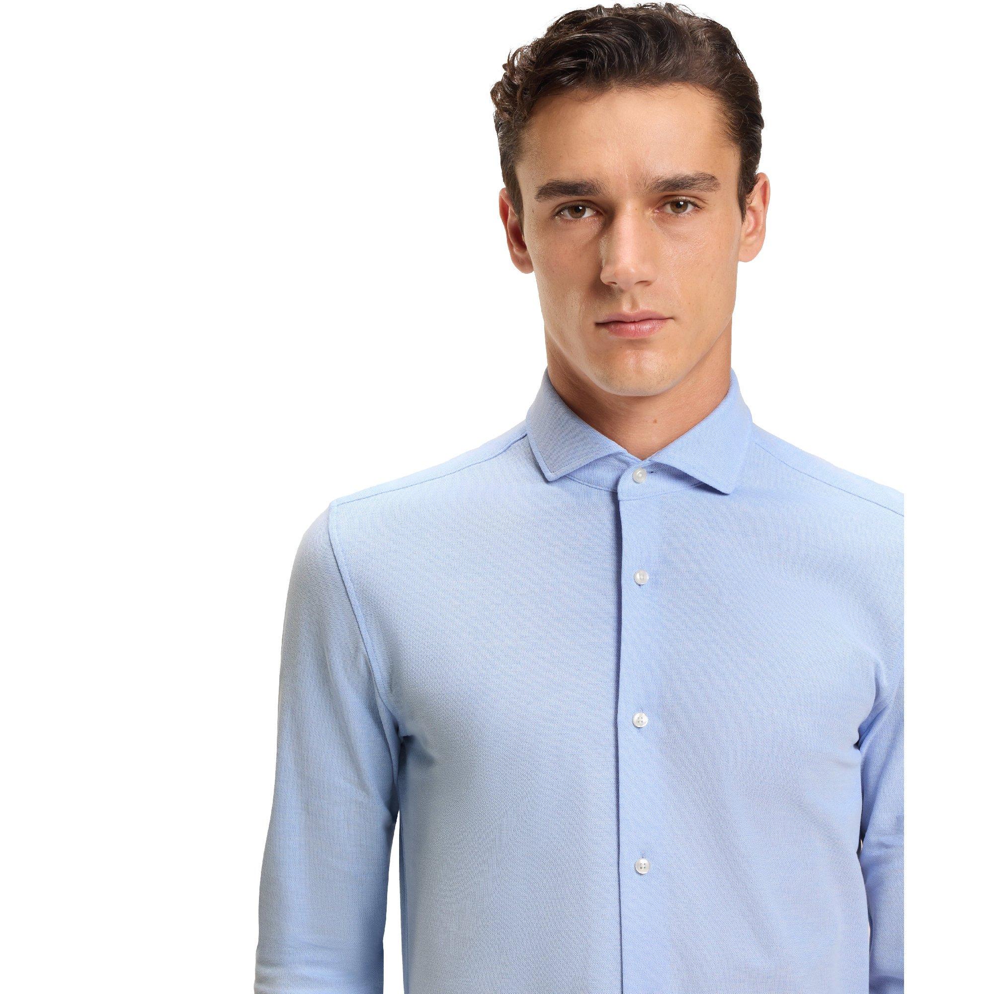 Blue - Boss - Men's P Hank Spread Long Sleeve Oxford Shirt - 3