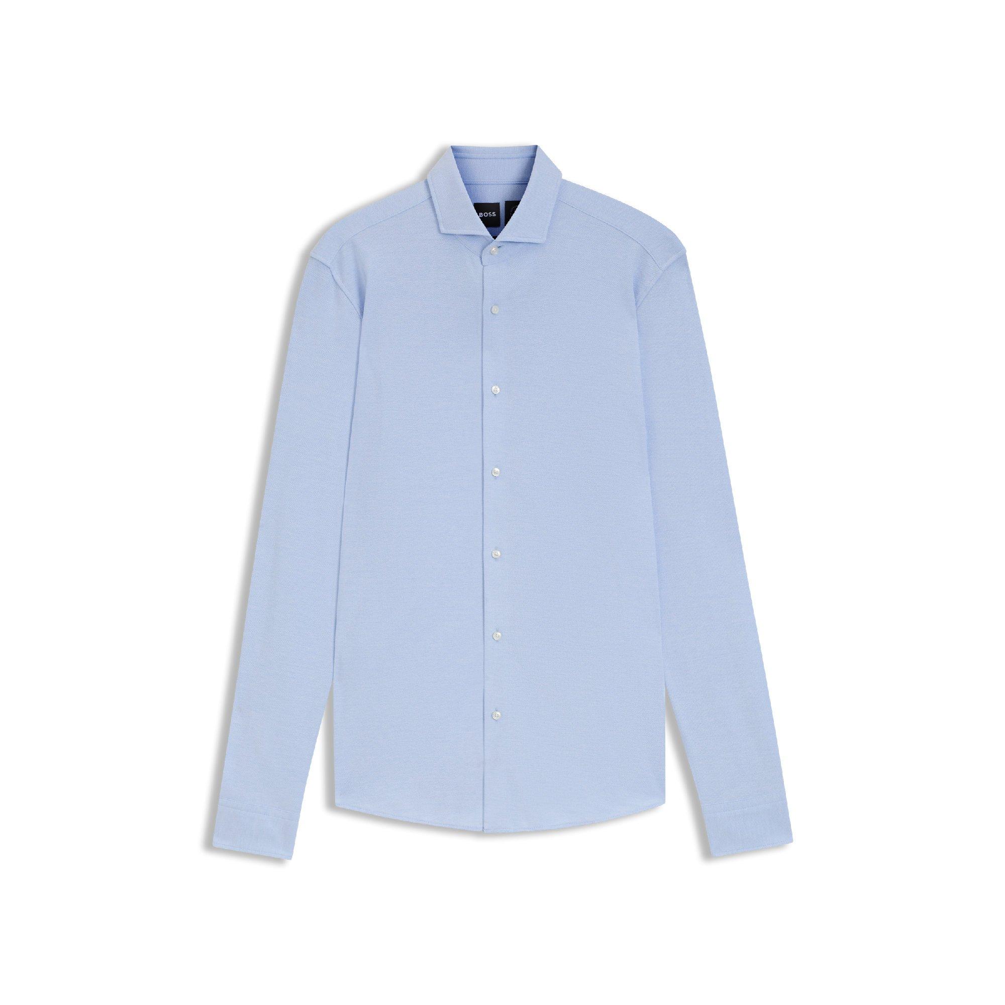 Blue - Boss - Men's P Hank Spread Long Sleeve Oxford Shirt - 4