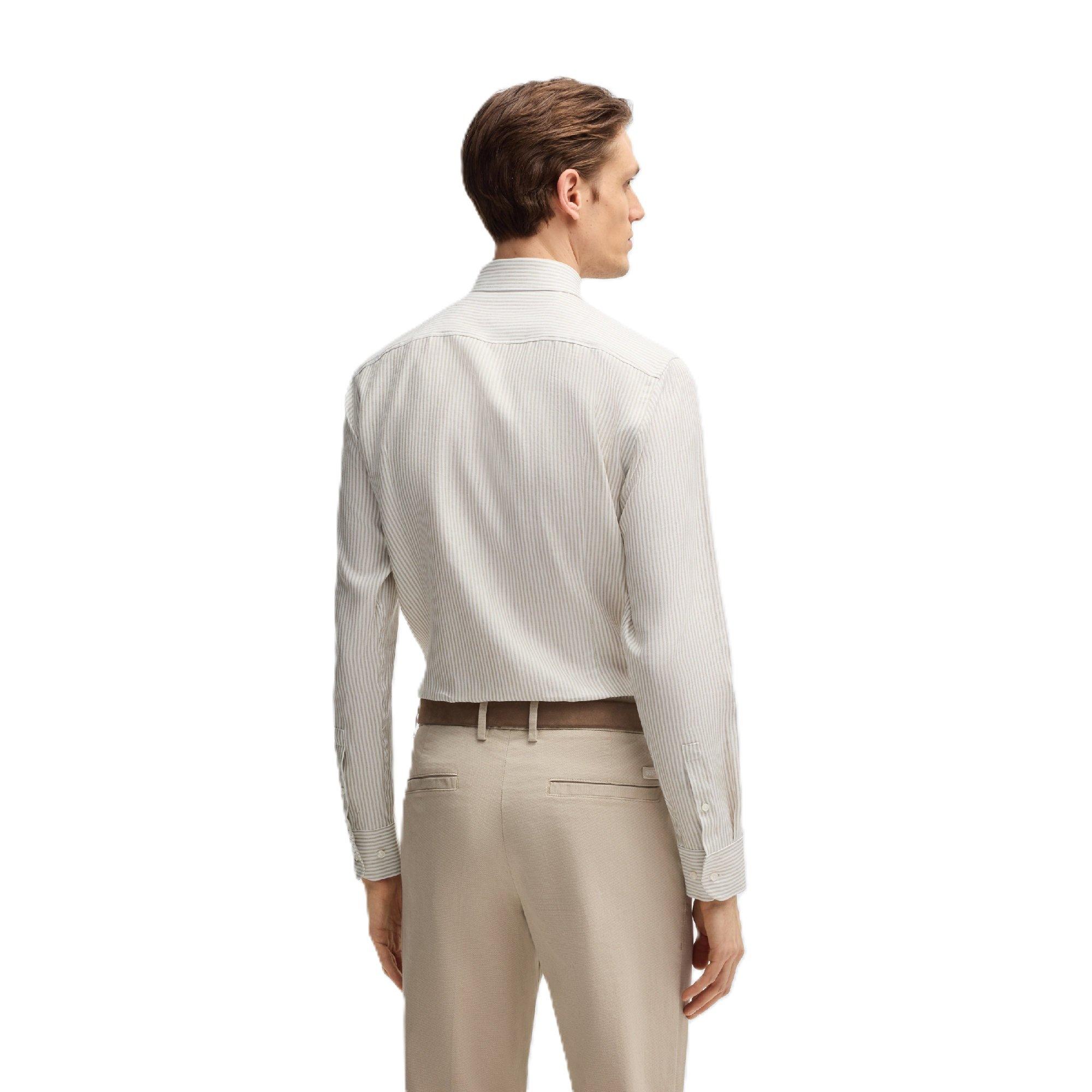 Beige - Boss - H-Hank-Kent-C1-214 10270680 01 Oxford Shirt Mens - 2