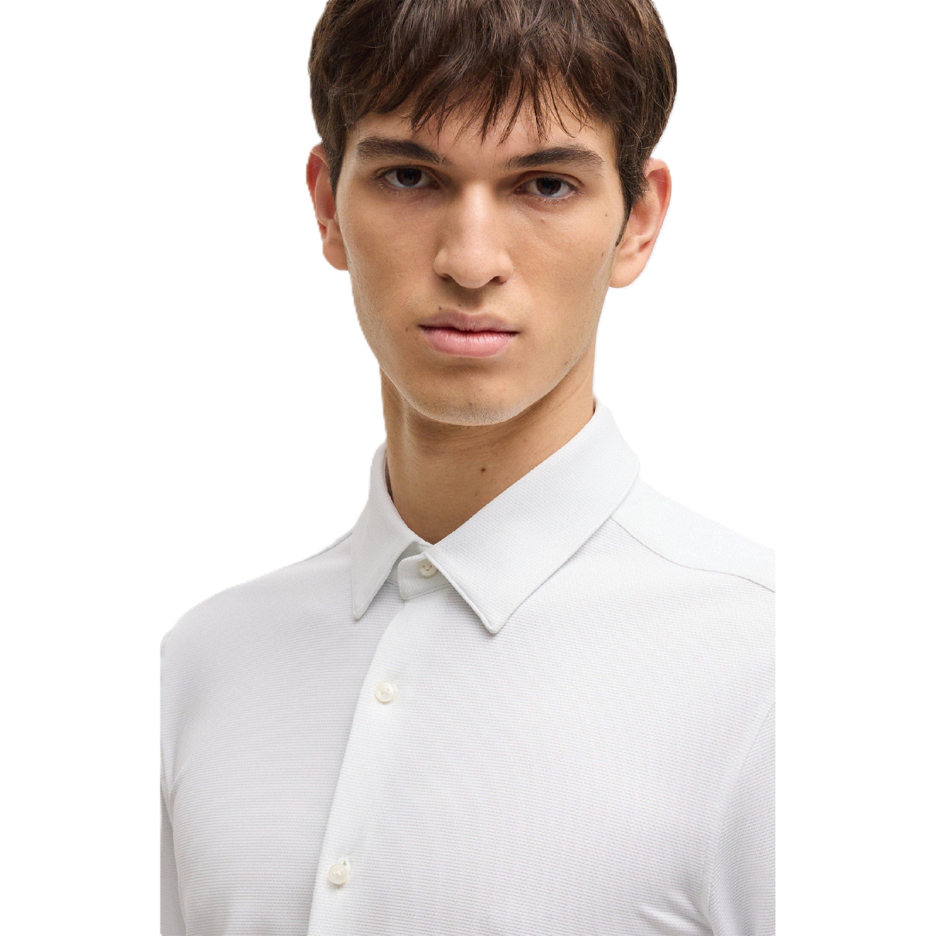 White - Boss - Men's Hank S Kent Long Sleeve Oxford Shirt - 4
