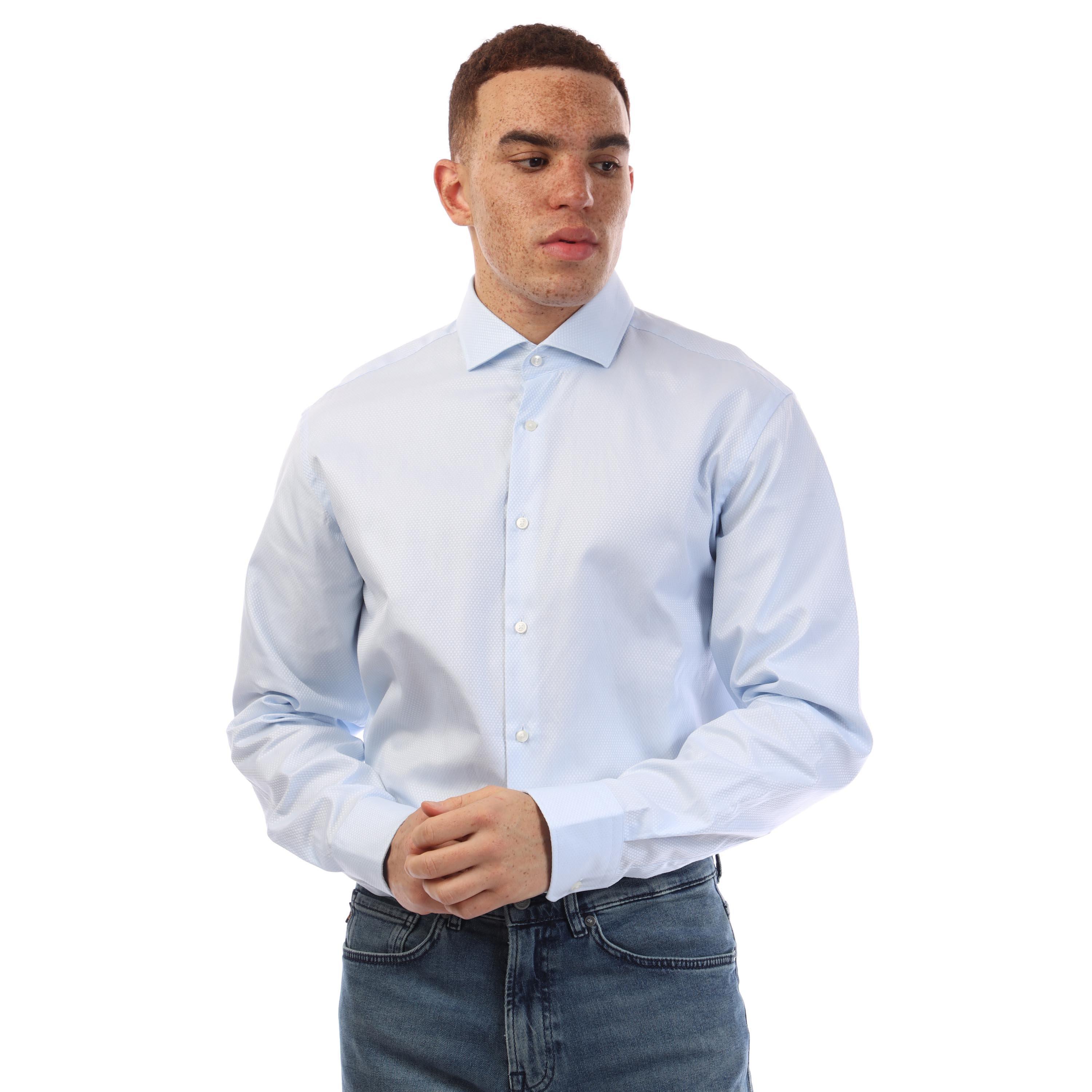 Blue - Boss - H-Joe-Spread-C1-222 10270629 0 Oxford Shirt Mens - 3