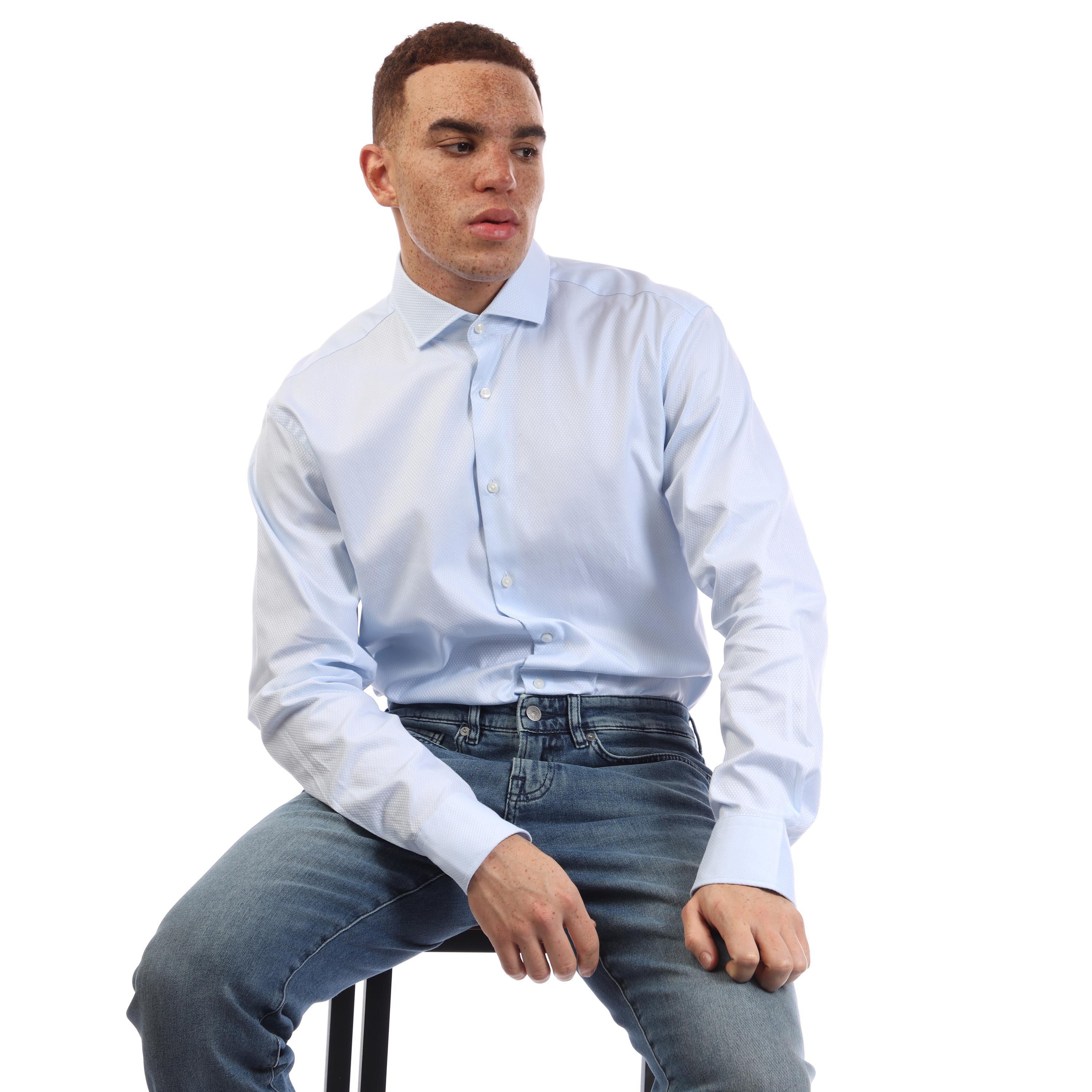 Blue - Boss - H-Joe-Spread-C1-222 10270629 0 Oxford Shirt Mens - 6