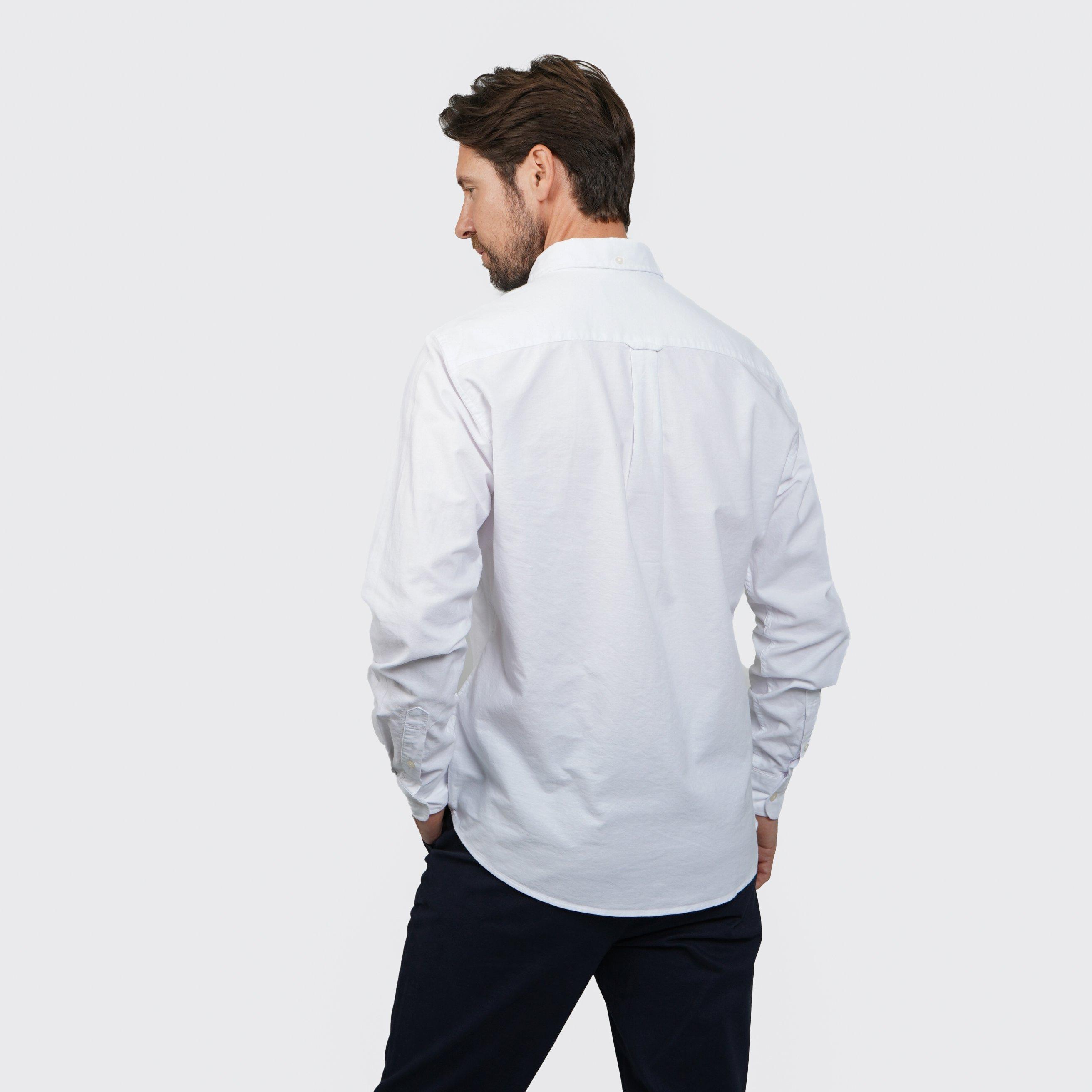 White - Howick - Howick Classic Oxford Long Sleeve Shirt - 2