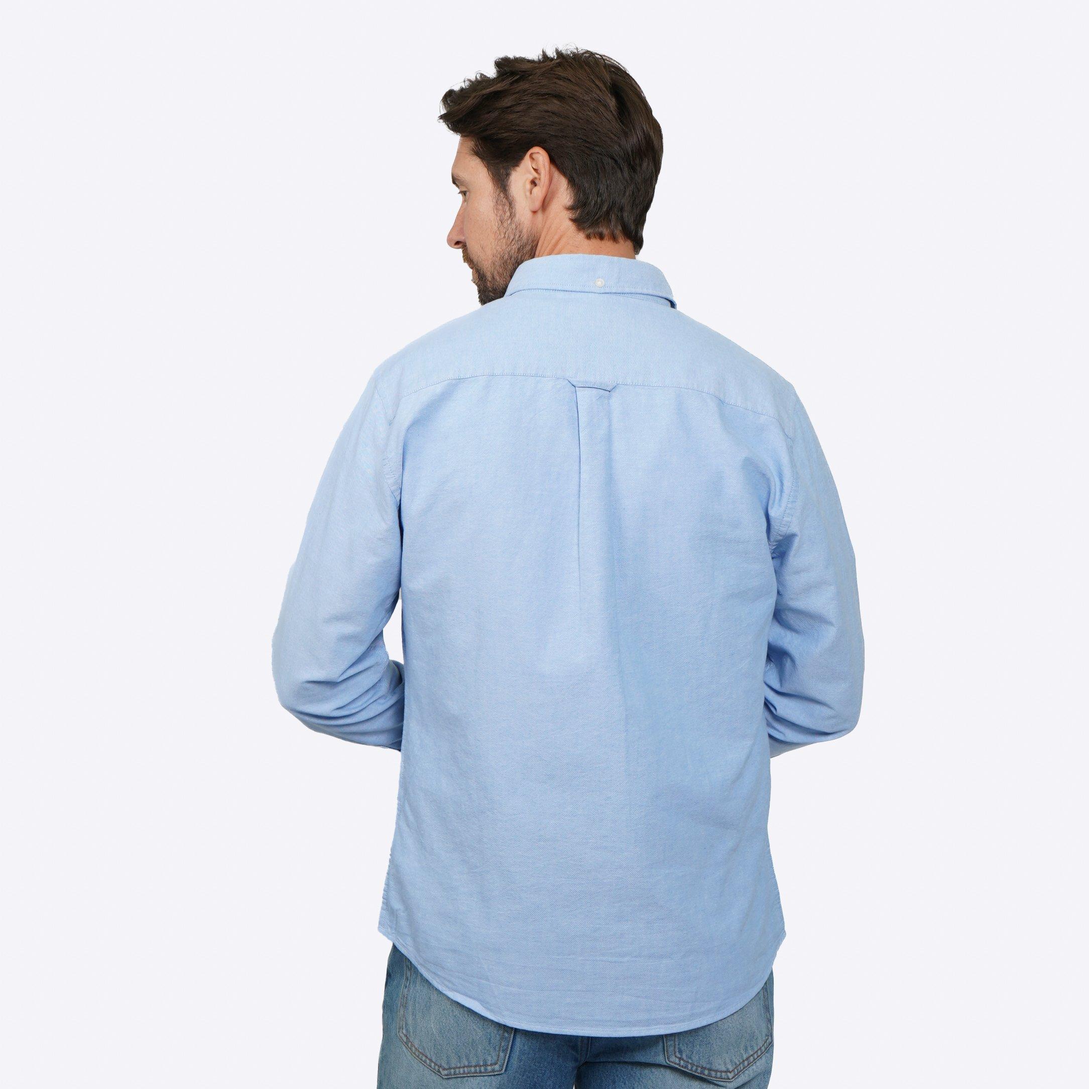 Sky Blue - Howick - Classic Oxford Long Sleeve Shirt - 4