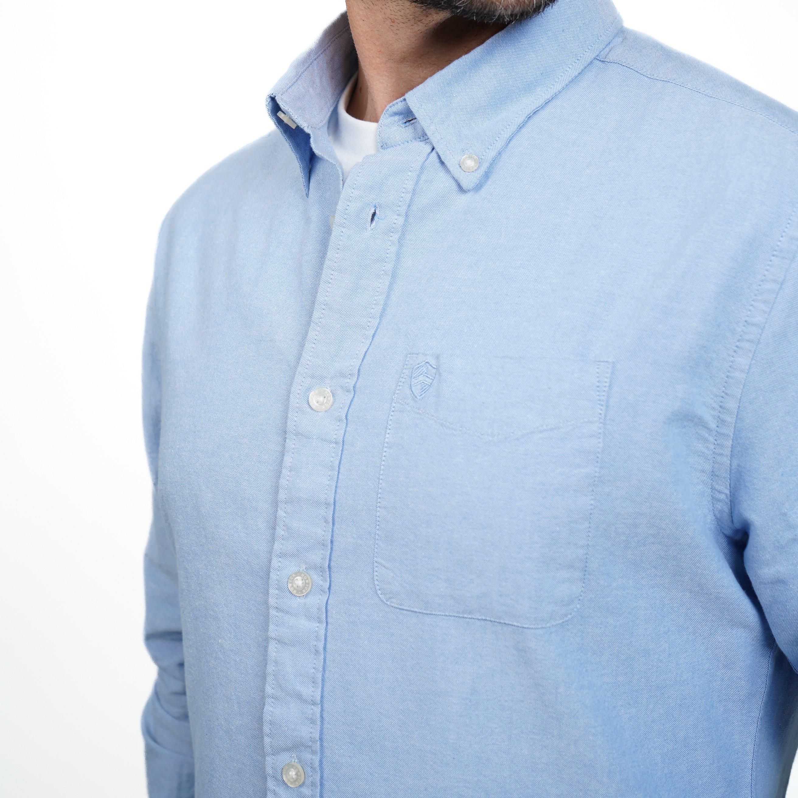 Sky Blue - Howick - Classic Oxford Long Sleeve Shirt - 5