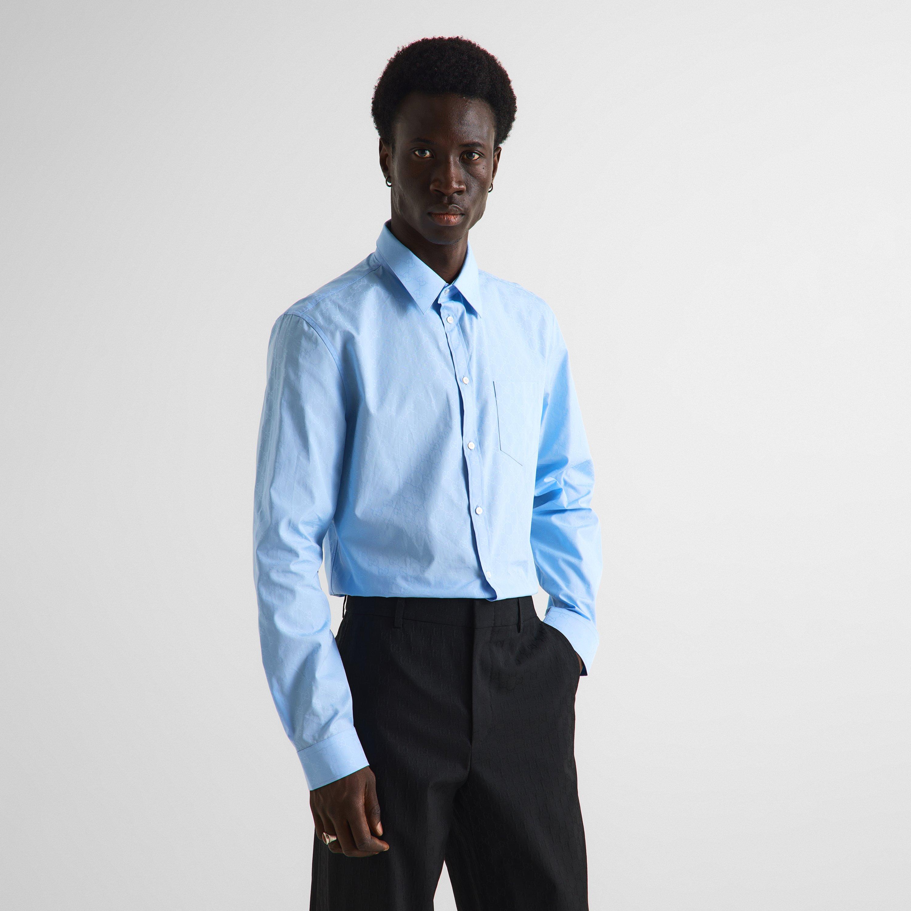 Blue - Gucci - Men's Long Sleeve Plain Shirt - 3