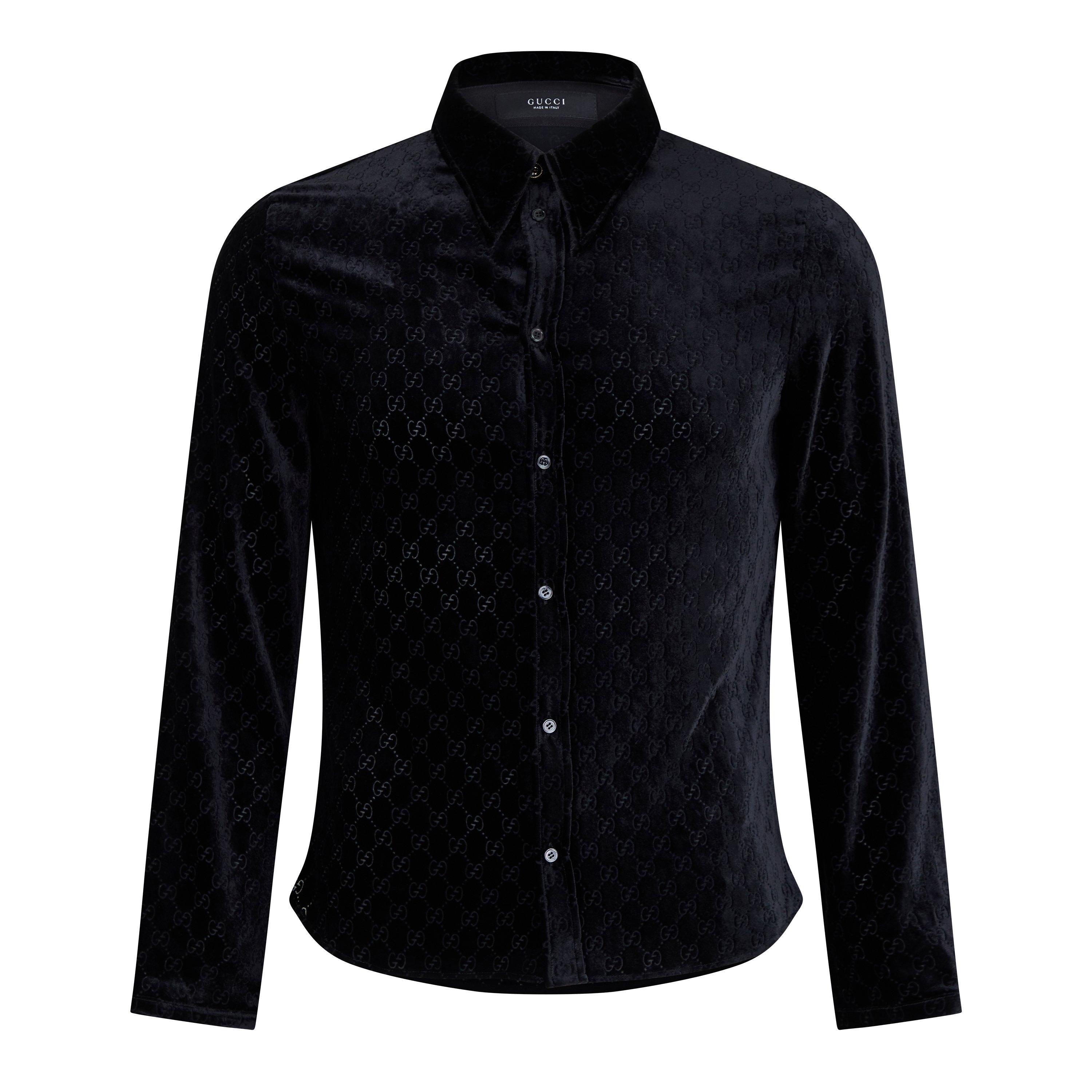 Gucci Men's Long Sleeve Patterned Shirt - Black - S
