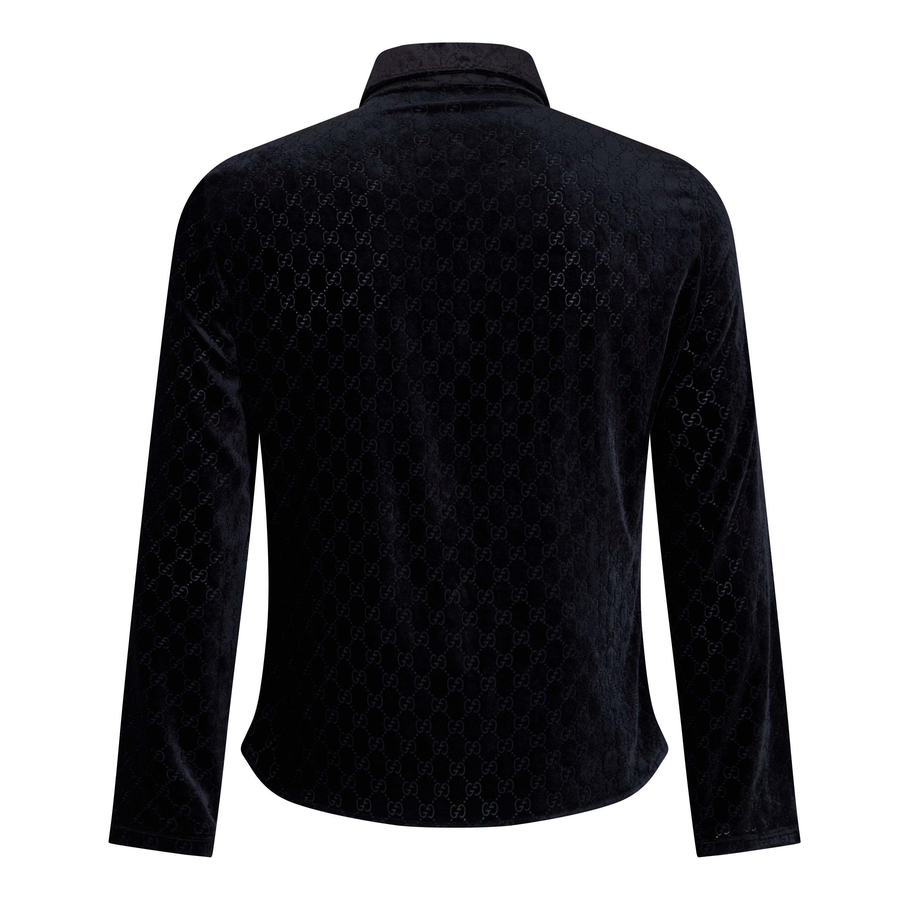 Black - Gucci - Gucci Velvt GG Shirt Sn62 - 2