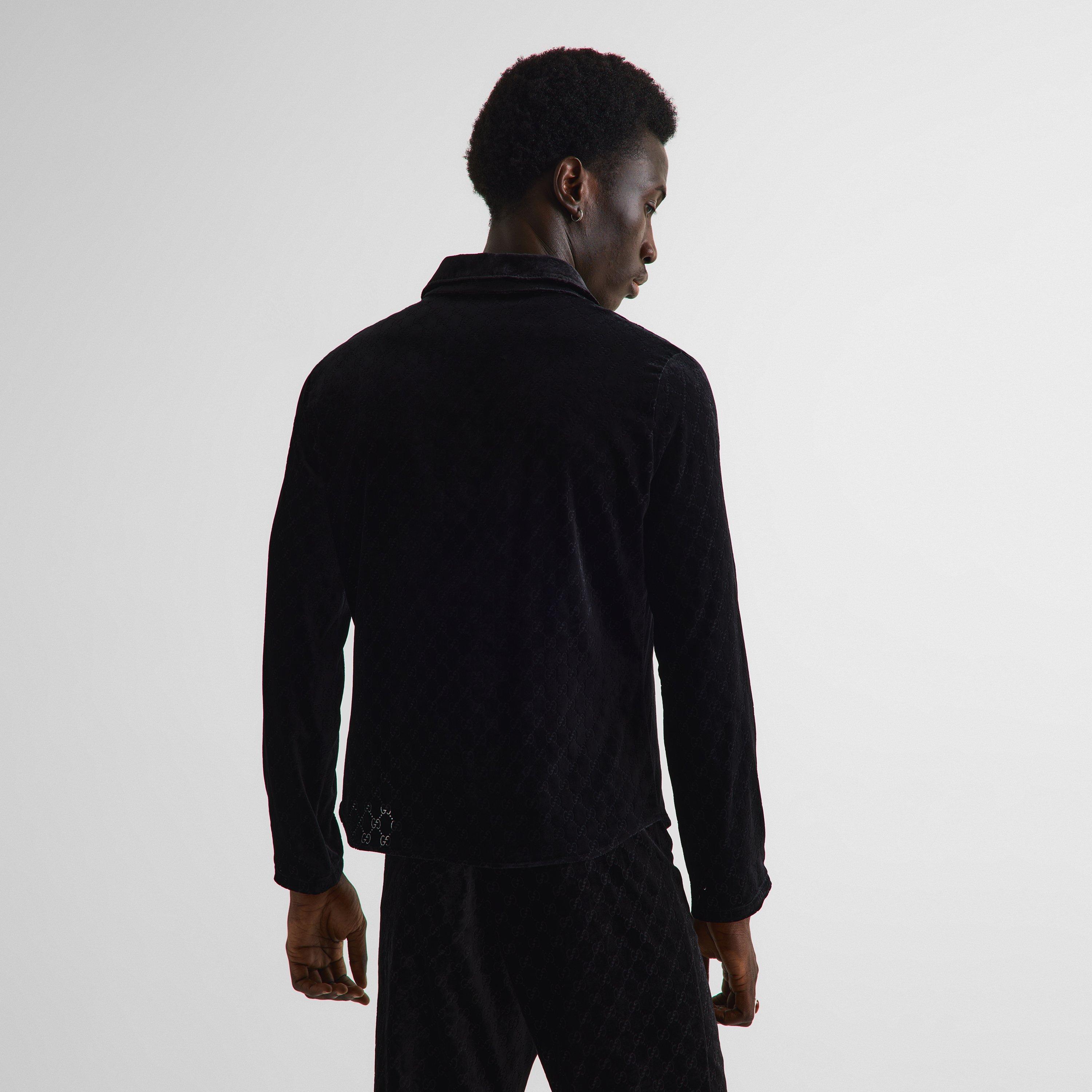Black - Gucci - Men's Long Sleeve Patterned Shirt - 4