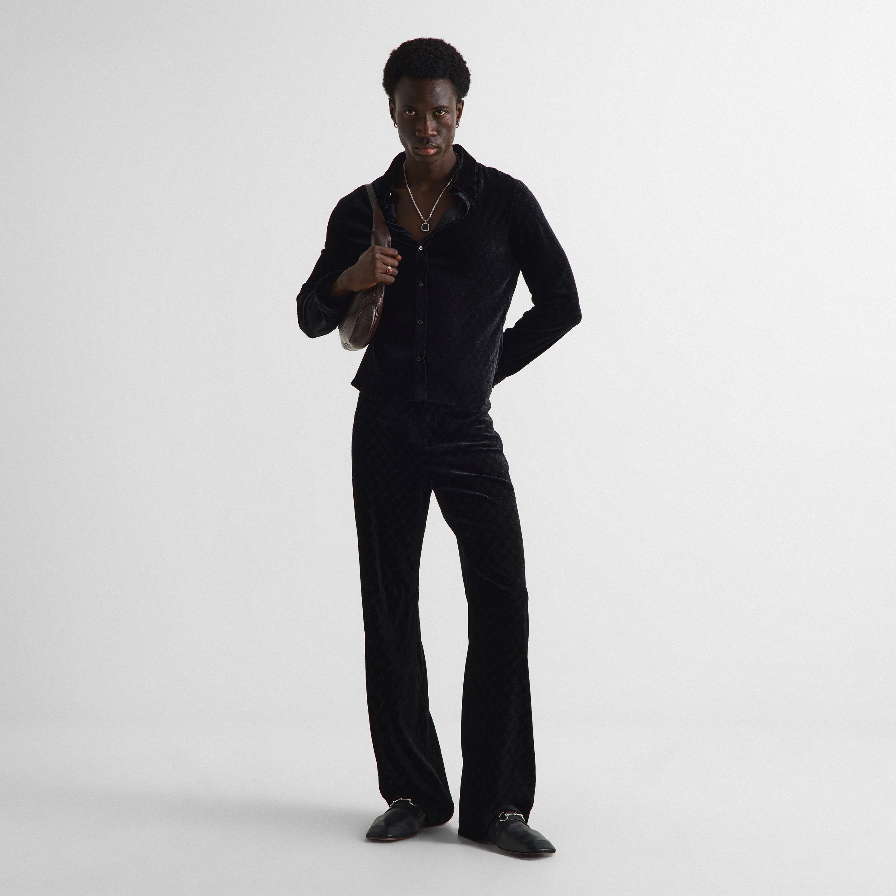 Black - Gucci - Men's Long Sleeve Patterned Shirt - 6