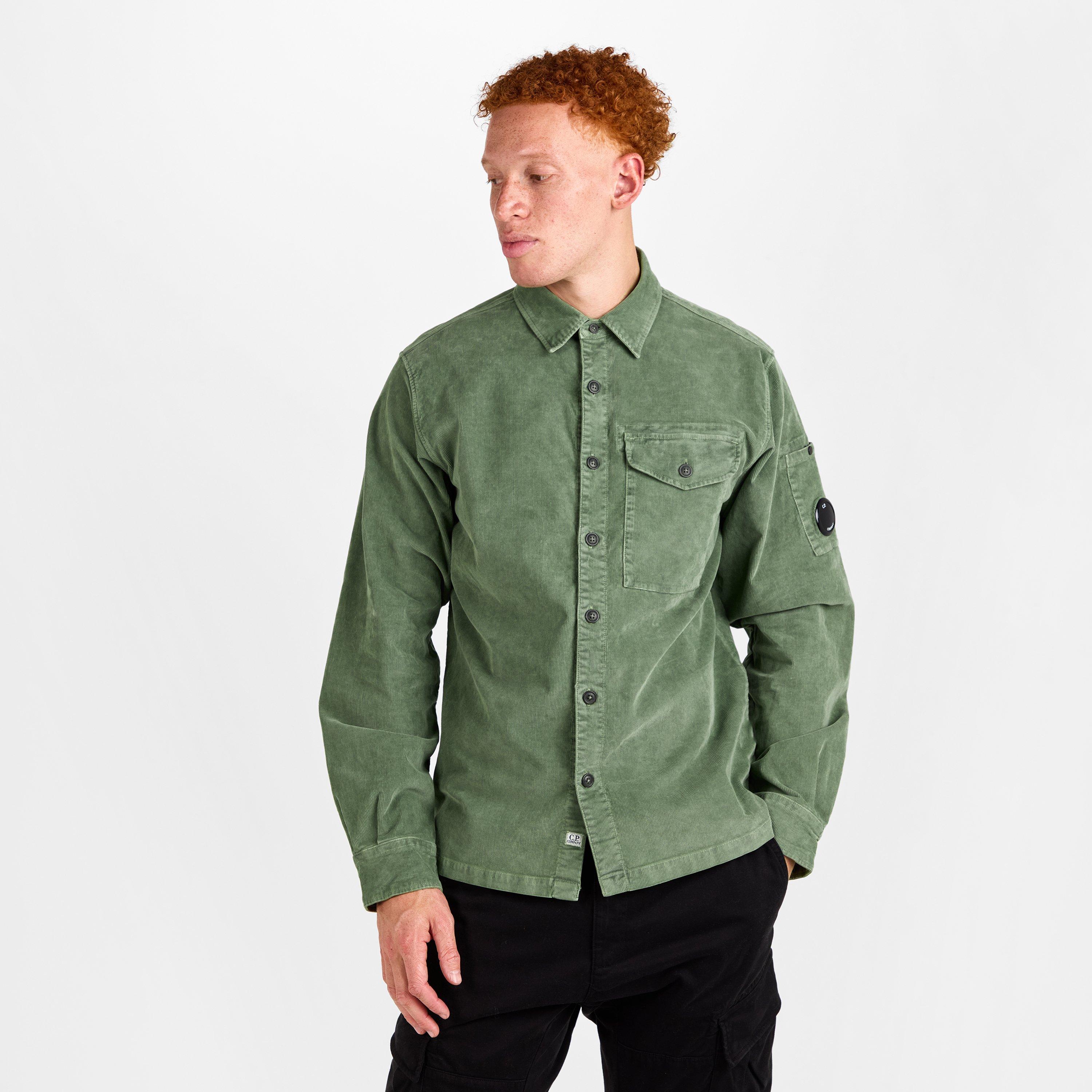 Seagrass 612 - CP Company - Men's Lens Cord Long Sleeve Plain Shirt - 3
