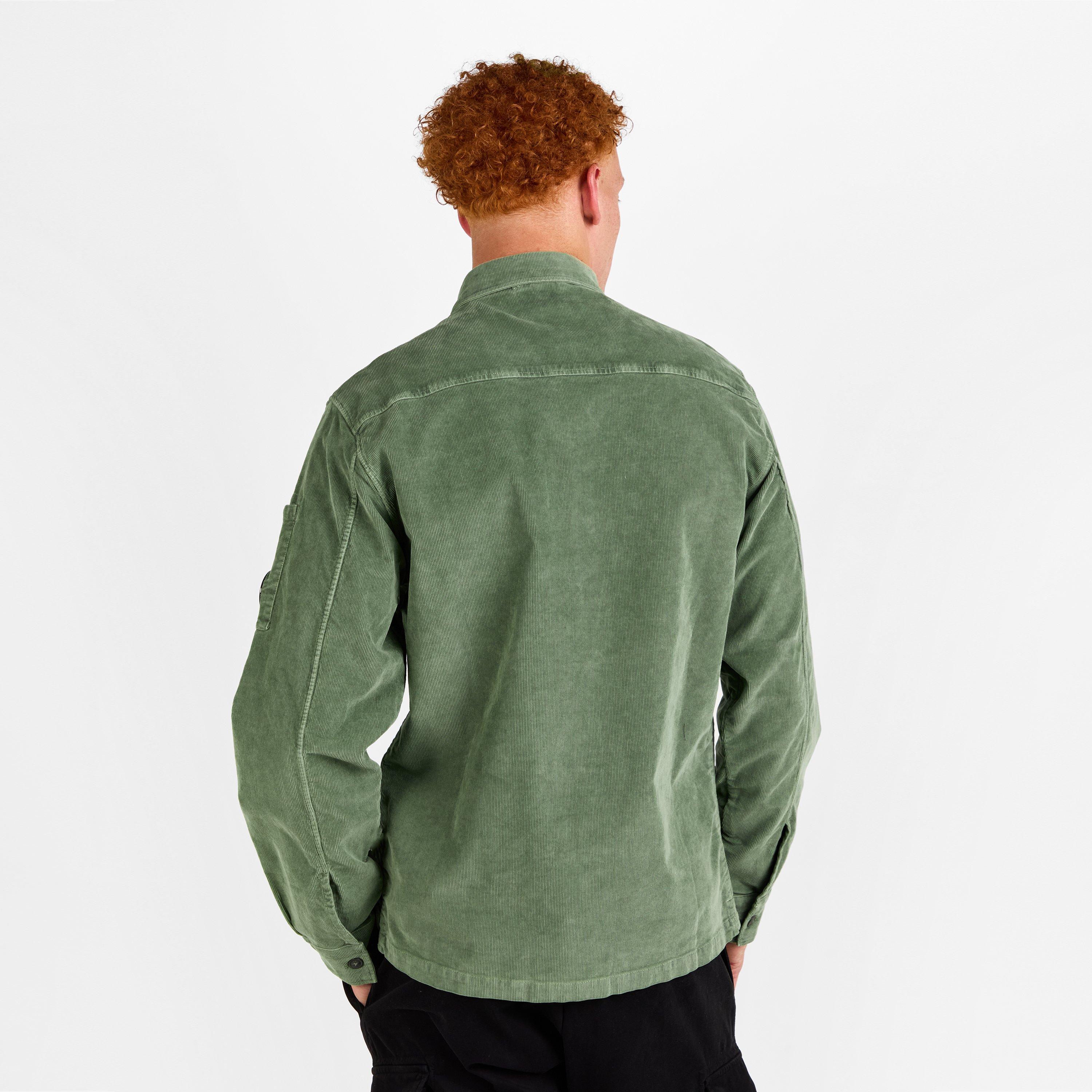 Seagrass 612 - CP Company - Men's Lens Cord Long Sleeve Plain Shirt - 4