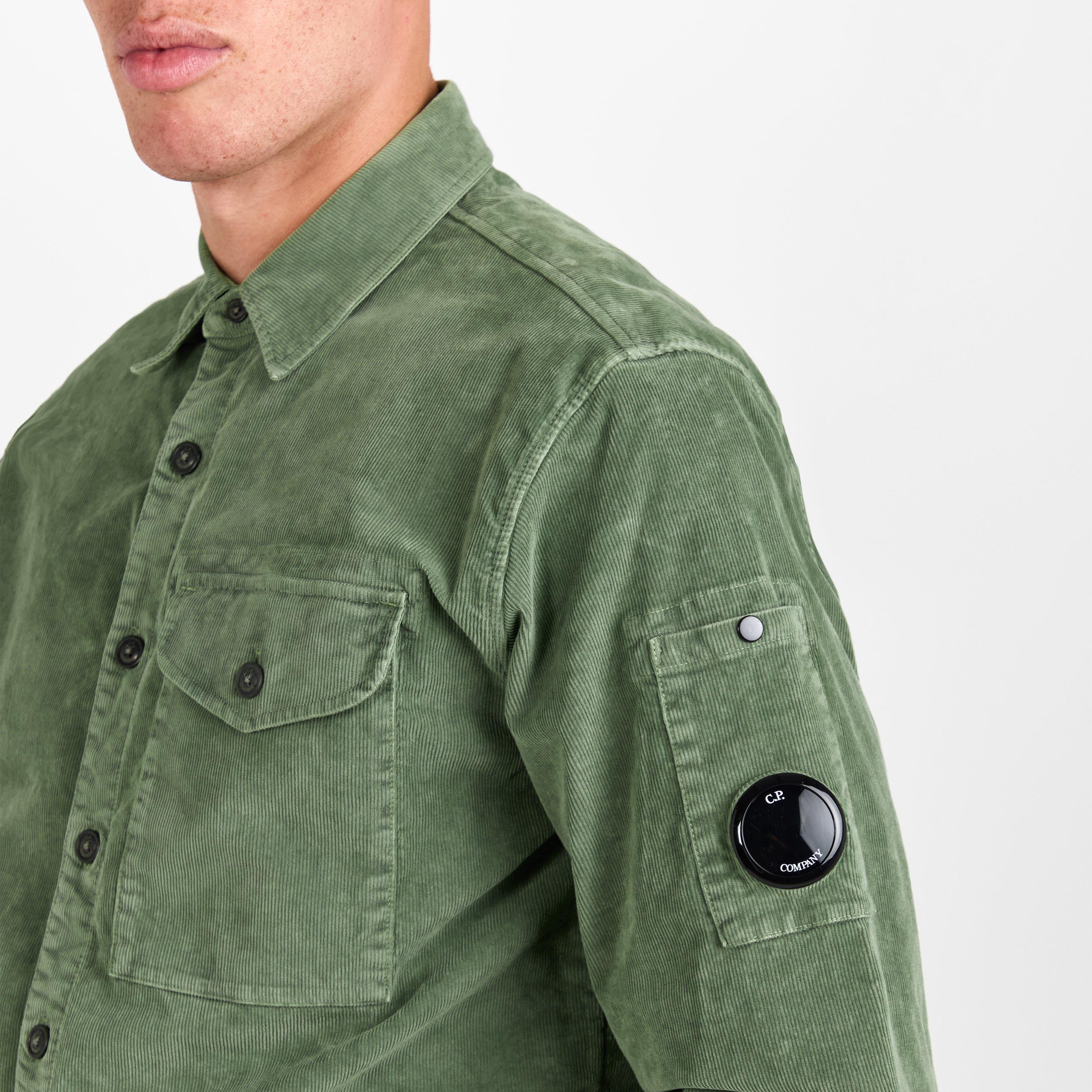 Seagrass 612 - CP Company - Men's Lens Cord Long Sleeve Plain Shirt - 5