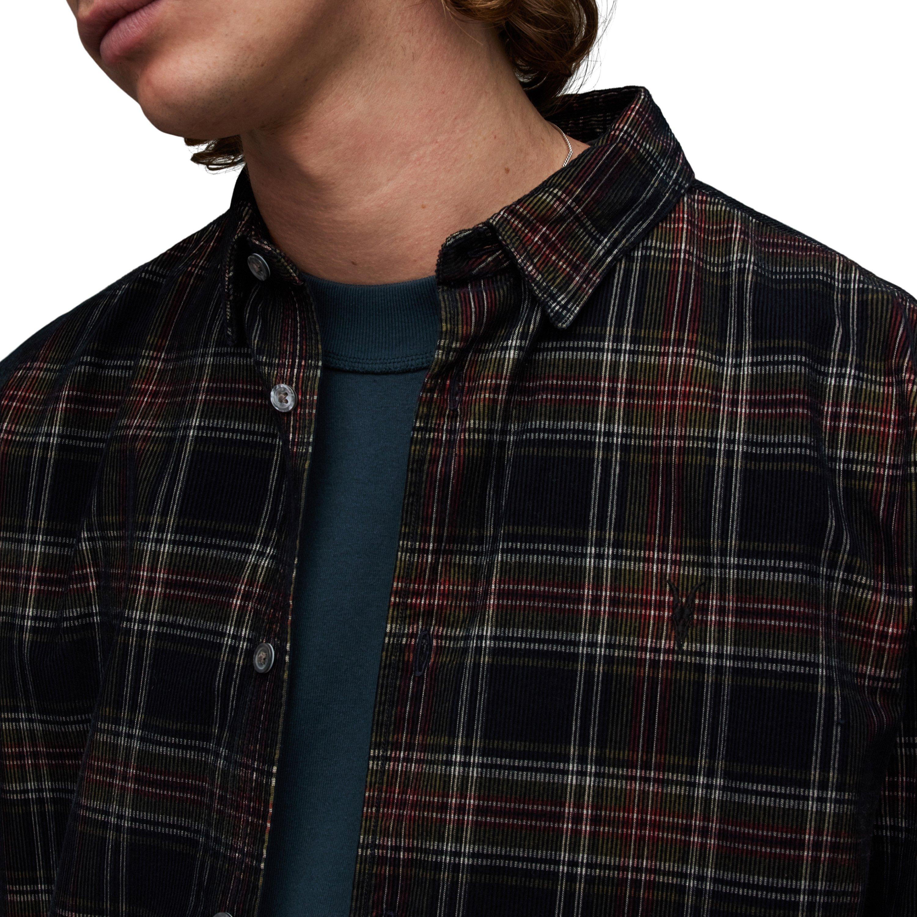 Jet Black - AllSaints - Men's Herculis Relaxed Fit Checked Flannel Long-Sleeve Patterned Shirt - 5