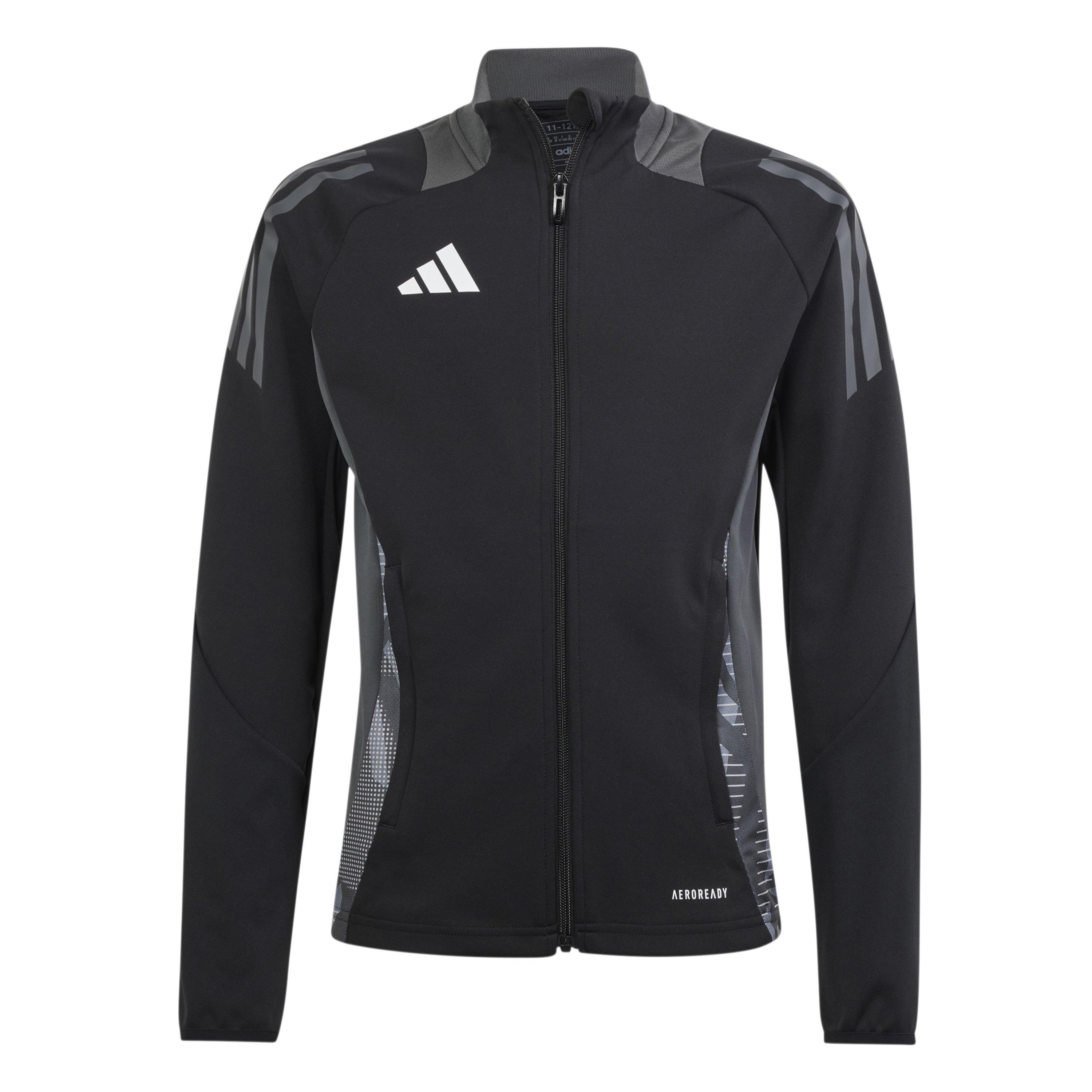 Adidas  Black/Dark Grey Kids' Tiro24 Tracksuit Top - 15-16 Yrs