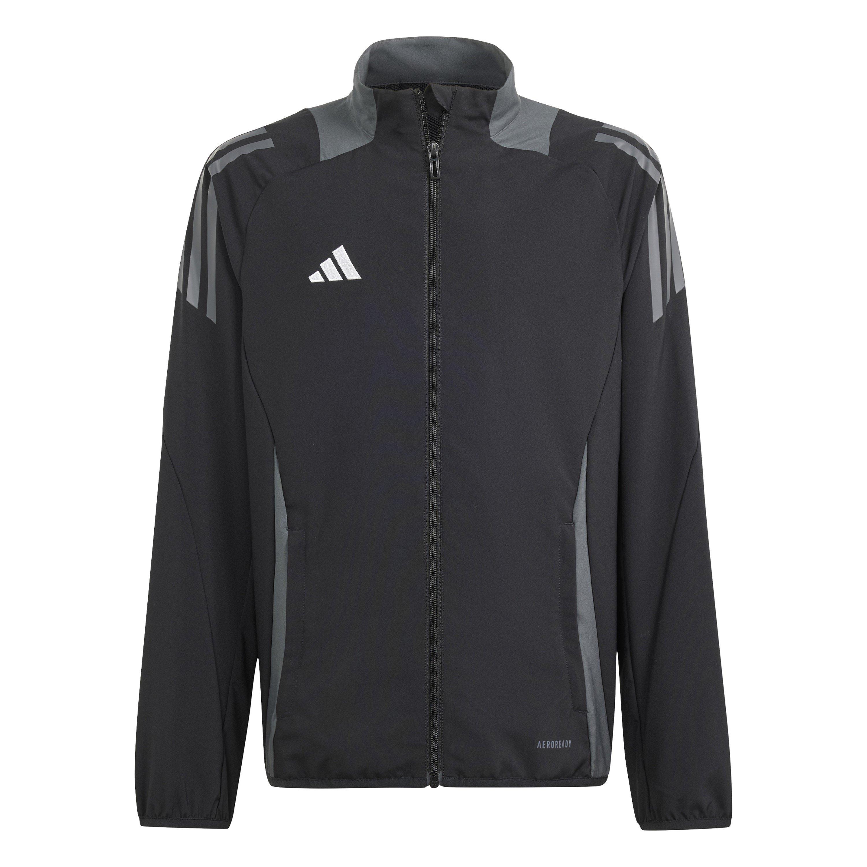 Adidas  Black/Dark Grey Kids' Tiro24 Tracksuit Top - 15-16 Yrs