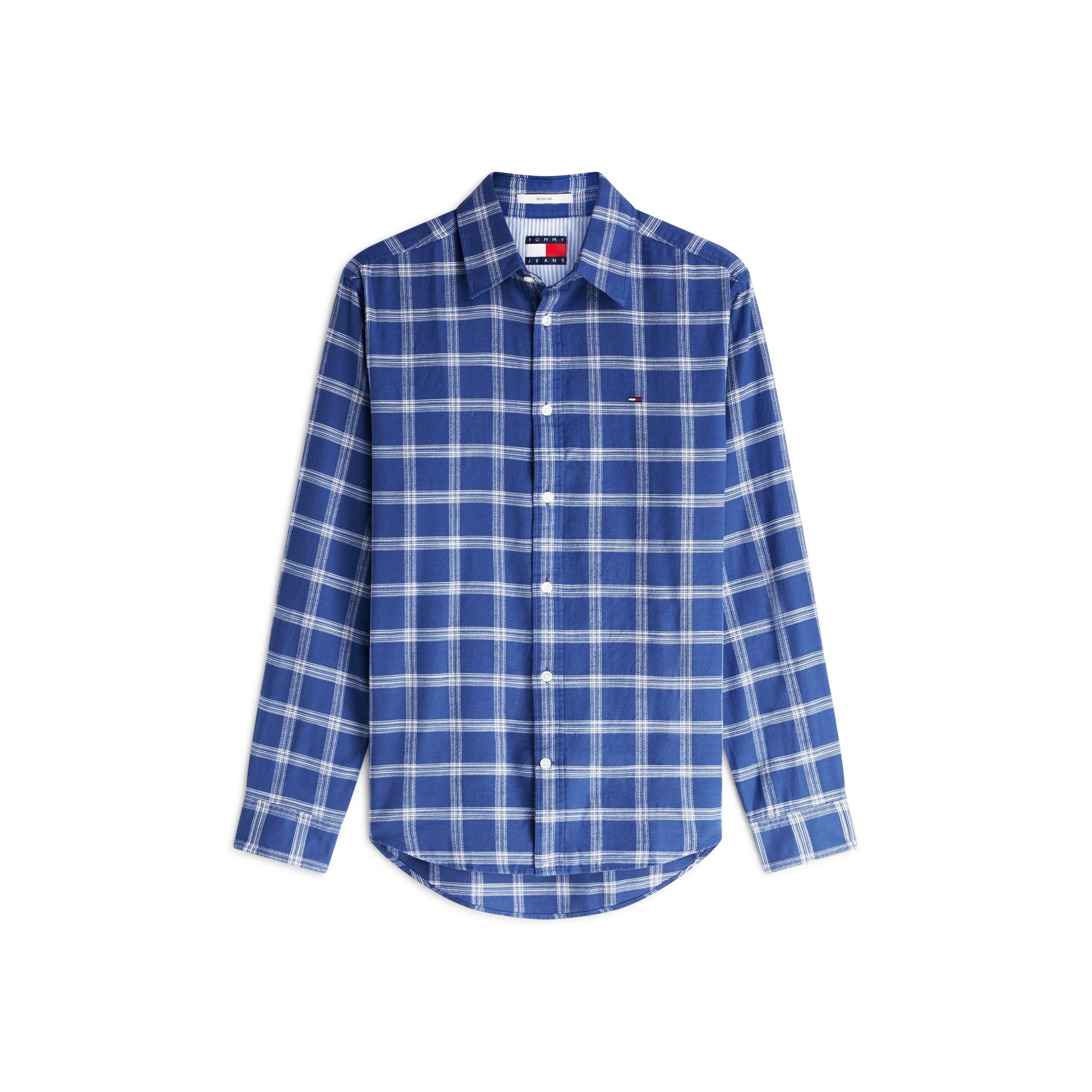Blue Check - Tommy Jeans - Men's Long Sleeve Patterned Shirt - 1