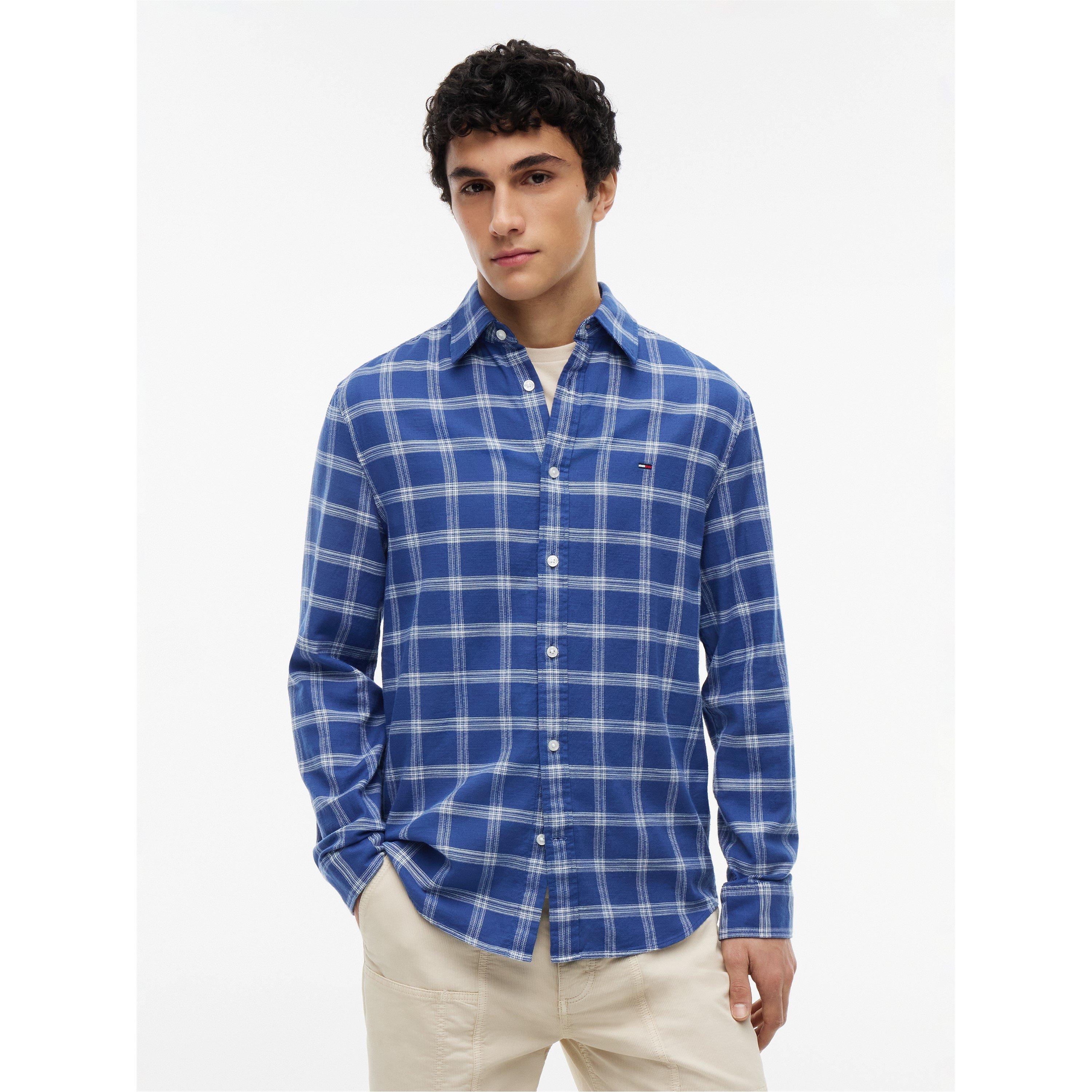 Blue Check - Tommy Jeans - Men's Long Sleeve Patterned Shirt - 2