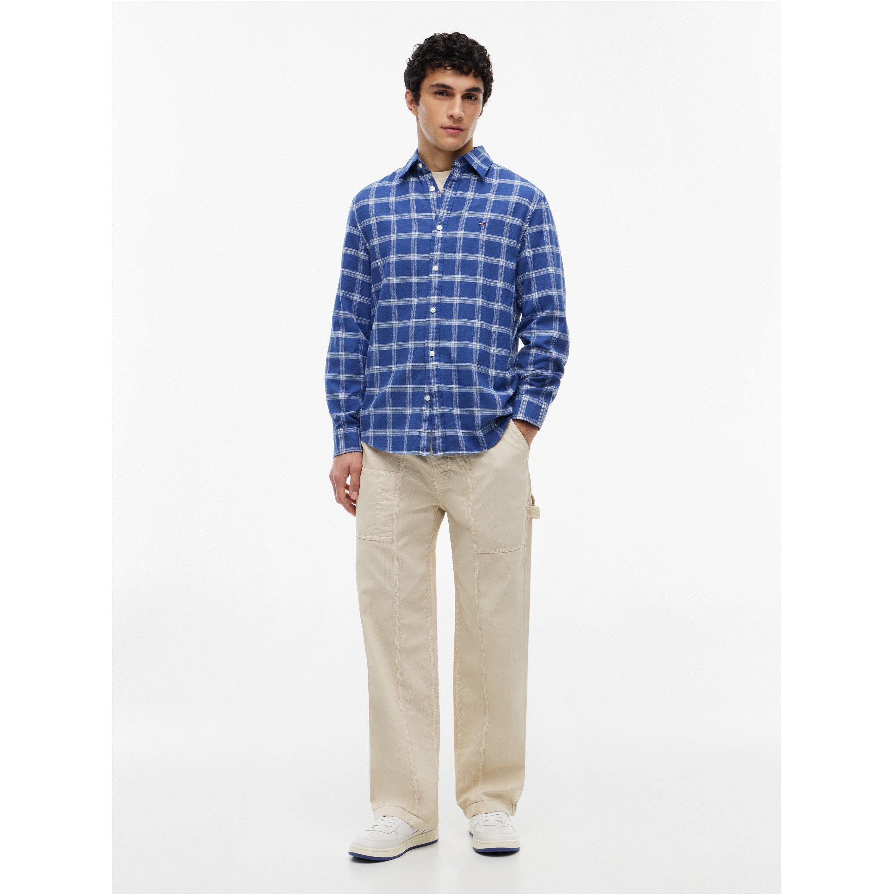 Blue Check - Tommy Jeans - Men's Long Sleeve Patterned Shirt - 3