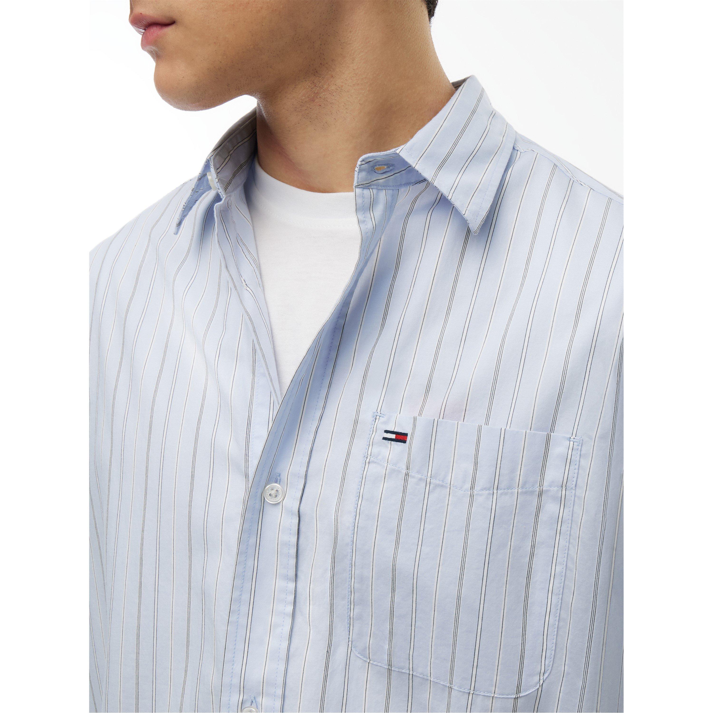 Moonlght Stripe - Tommy Jeans - Men's Patterned Short Sleeve Shirt - 4