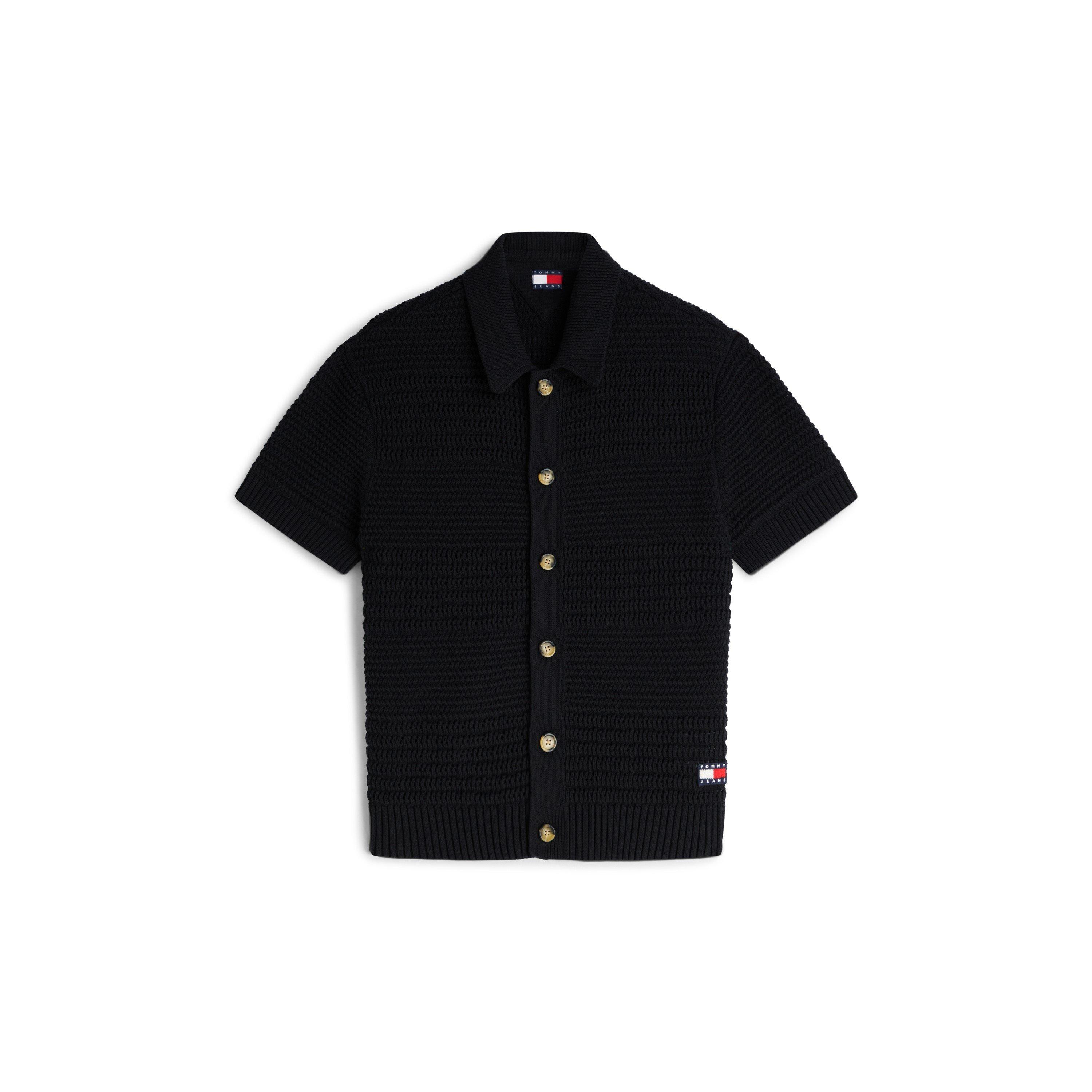 Tommy Jeans Men's Patterned Short Sleeve Shirt - Black - M