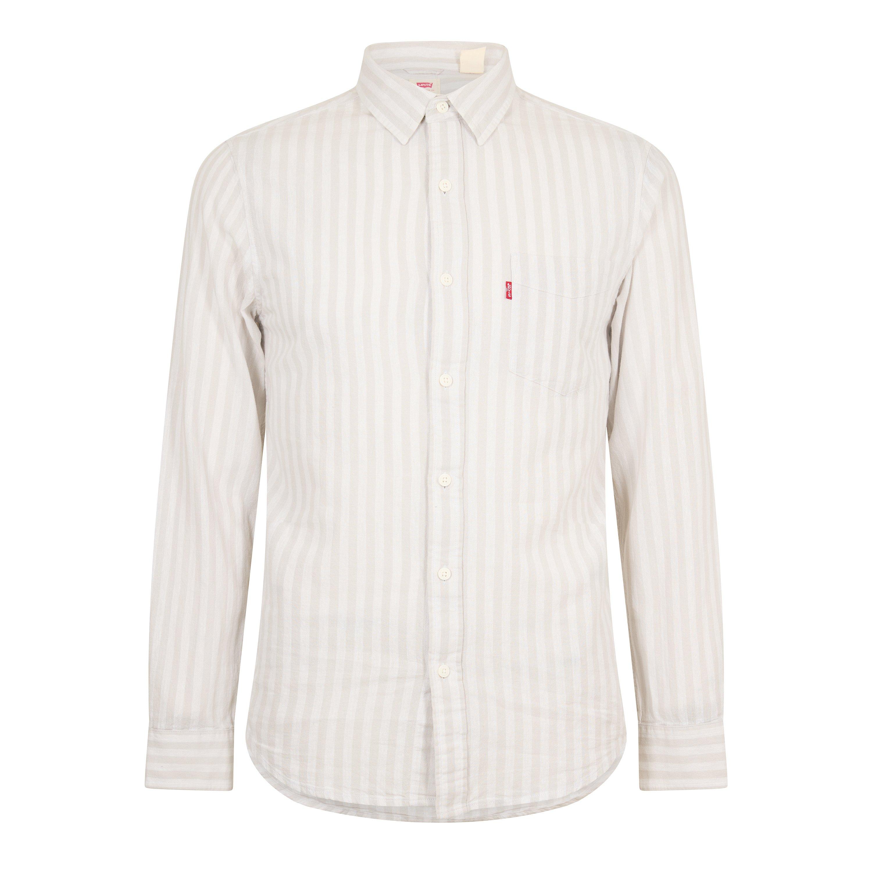 Levis Men's Classic Pocket Long Sleeve Plain Shirt - Vapor Grey - XL